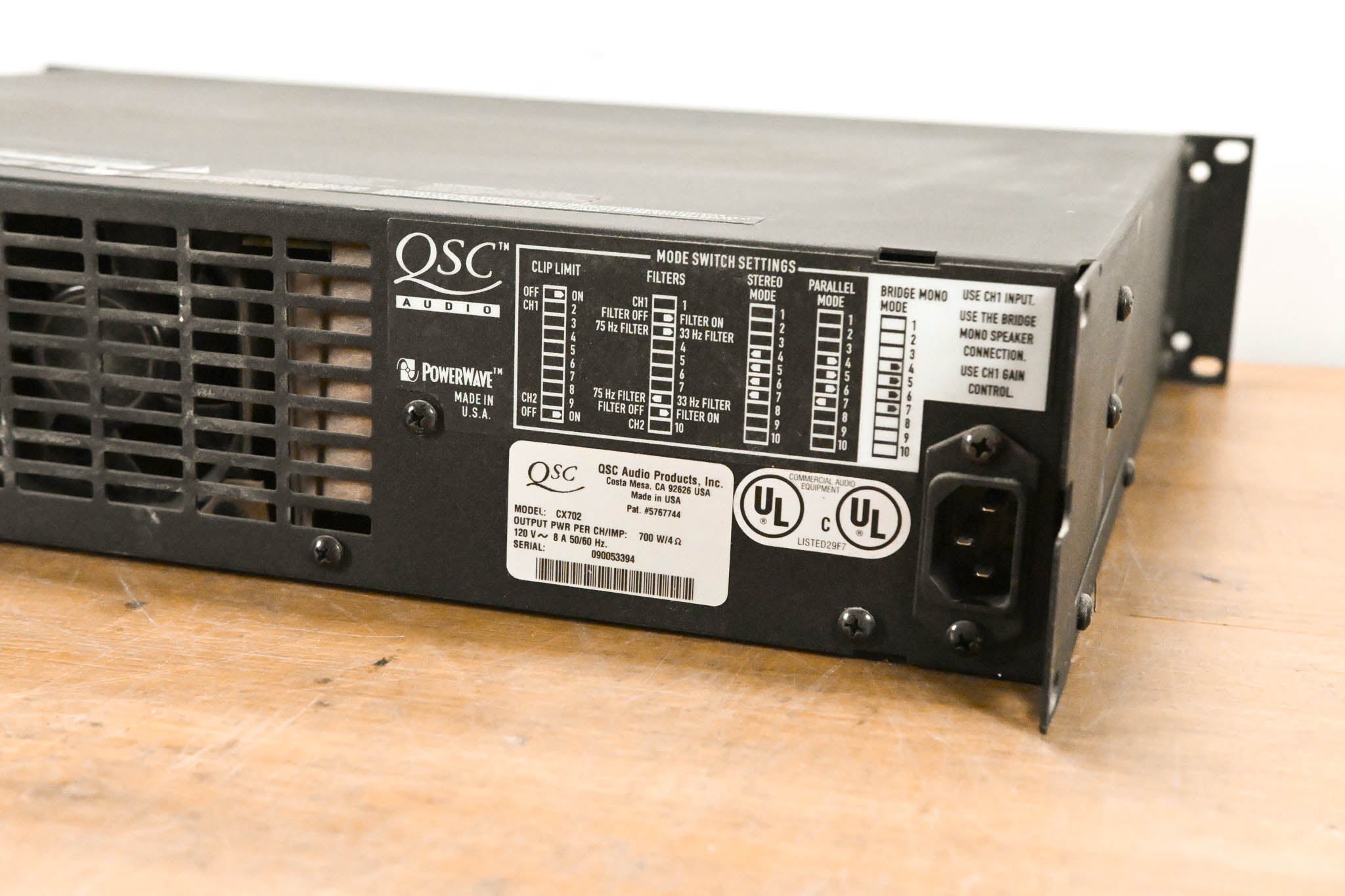 QSC CX702 2-Channel 700W Power Amplifier