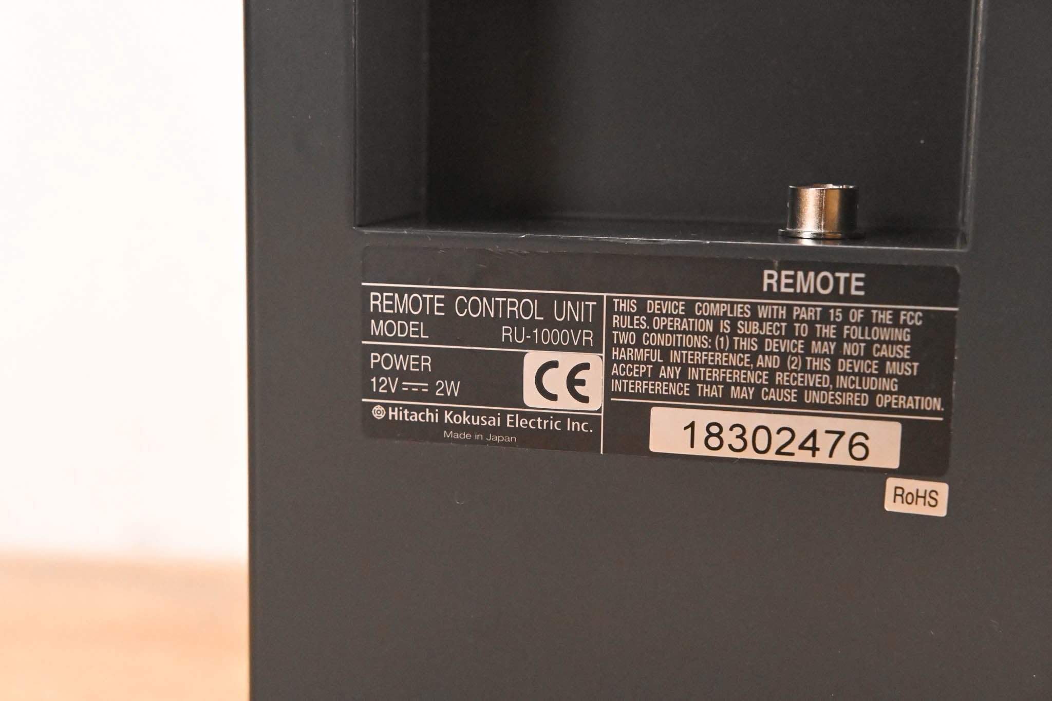 Hitachi RU-1000VR Remote Control Panel