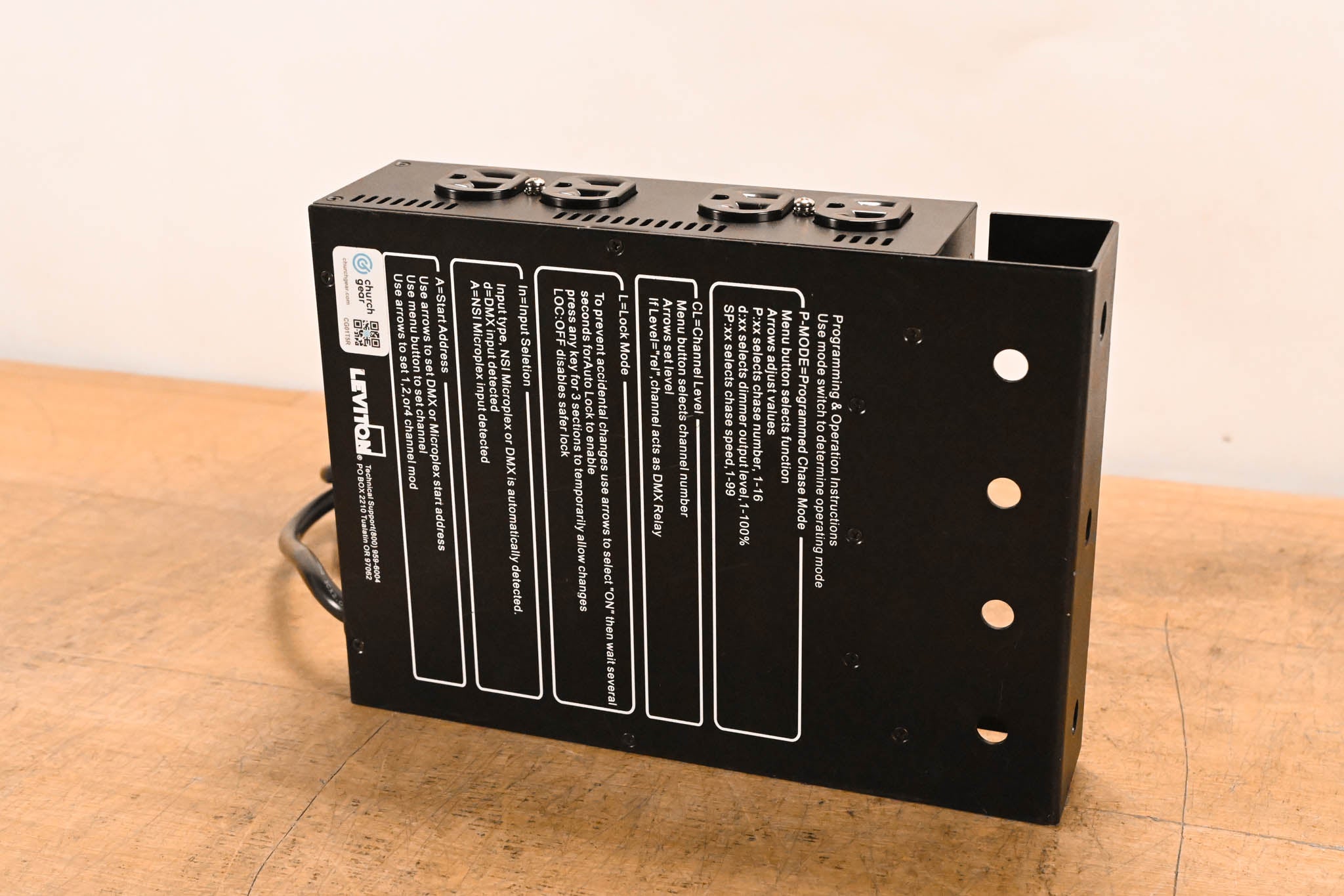 Leviton D4DMX-MD3 4-Channel Programmable Dimmer Pack