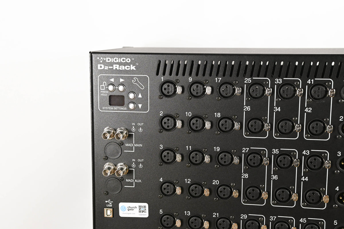 DiGiCo D2-Rack 48-Input, 32-Output Digital Stage Box w/ AES Out