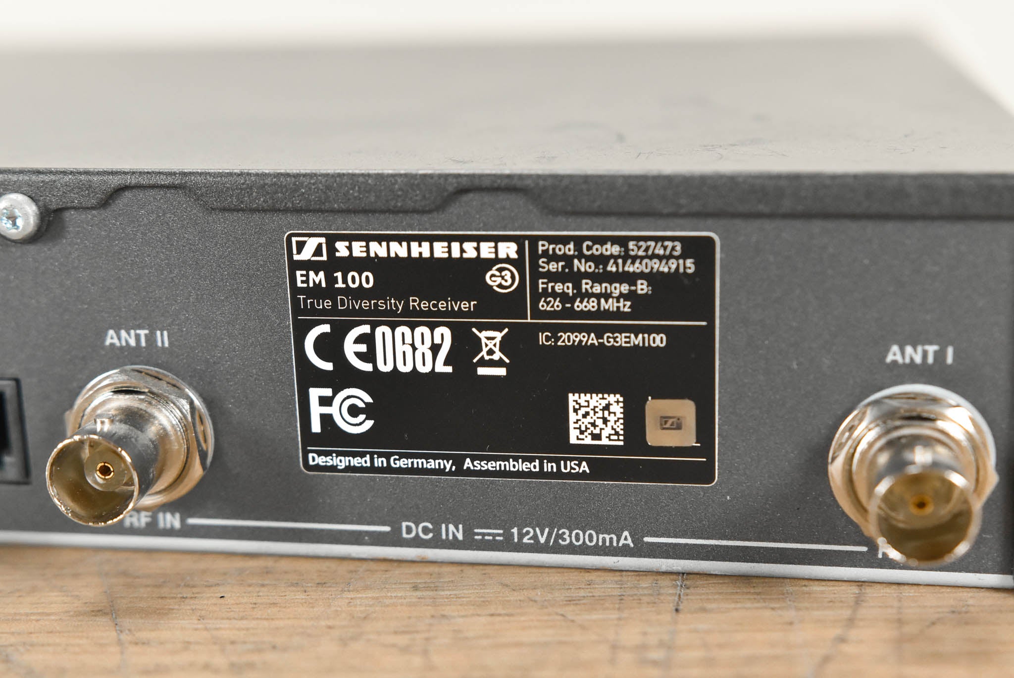 Sennheiser EM 100 G3 Wireless Receiver - B Range: 626-668 MHz