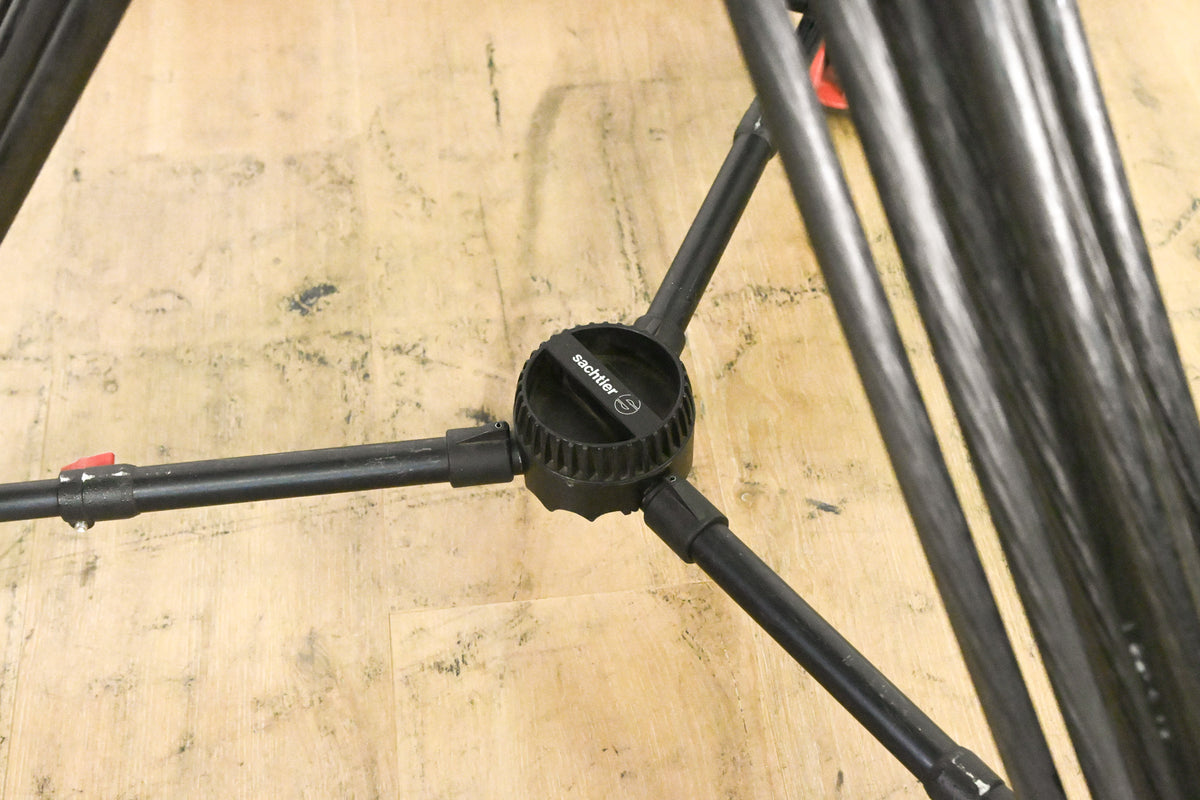 Sachtler DV-12 Fluid Head w/ Speed Lock CF Tripod & Mid-Level Spreader