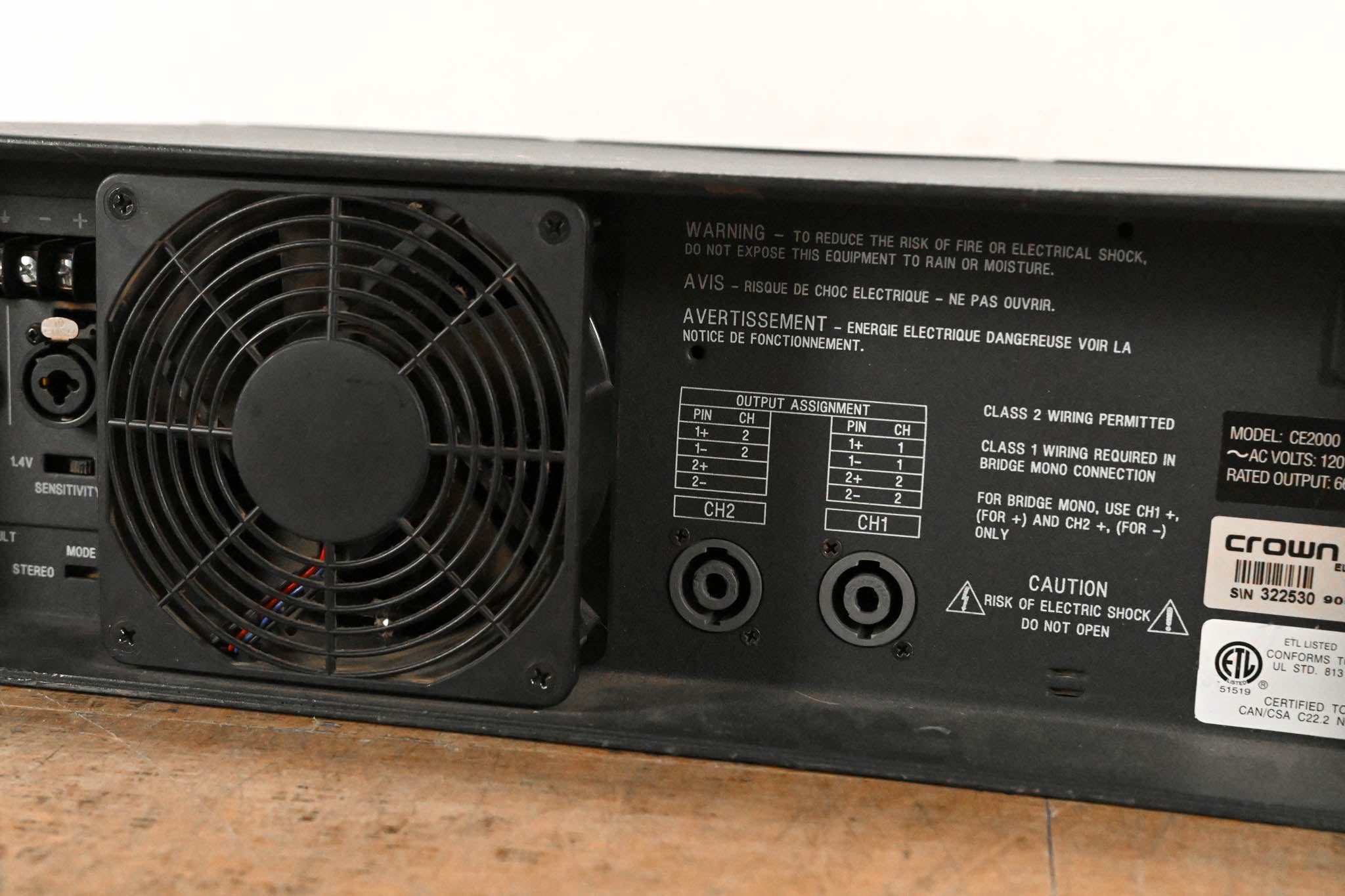 Crown CE2000 2-Channel Power Amplifier