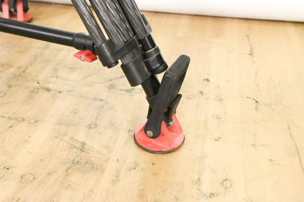 Sachtler DV-12 Fluid Head w/ Speed Lock CF Tripod & Mid-Level Spreader