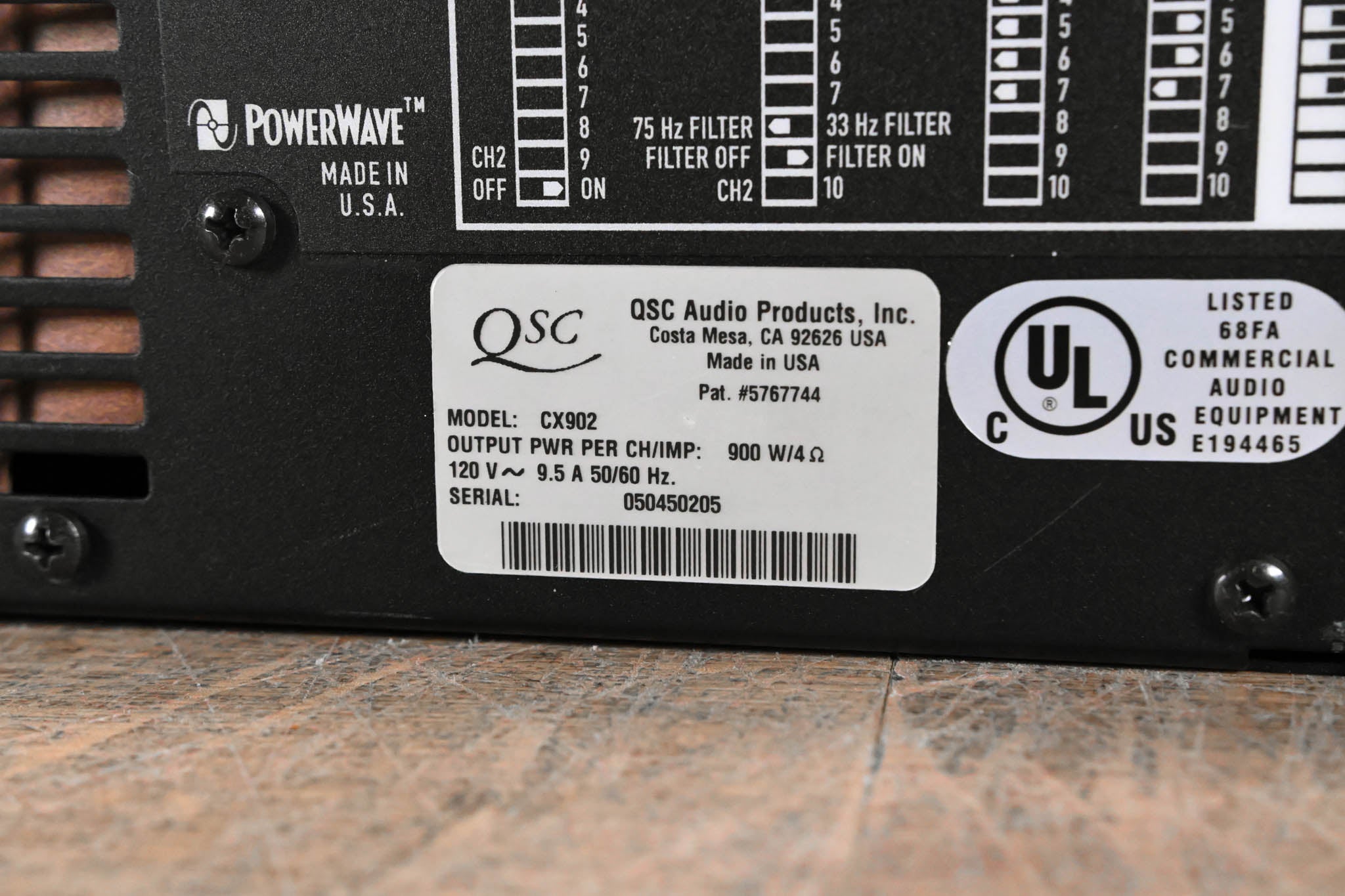 QSC CX902 2-Channel Power Amplifier