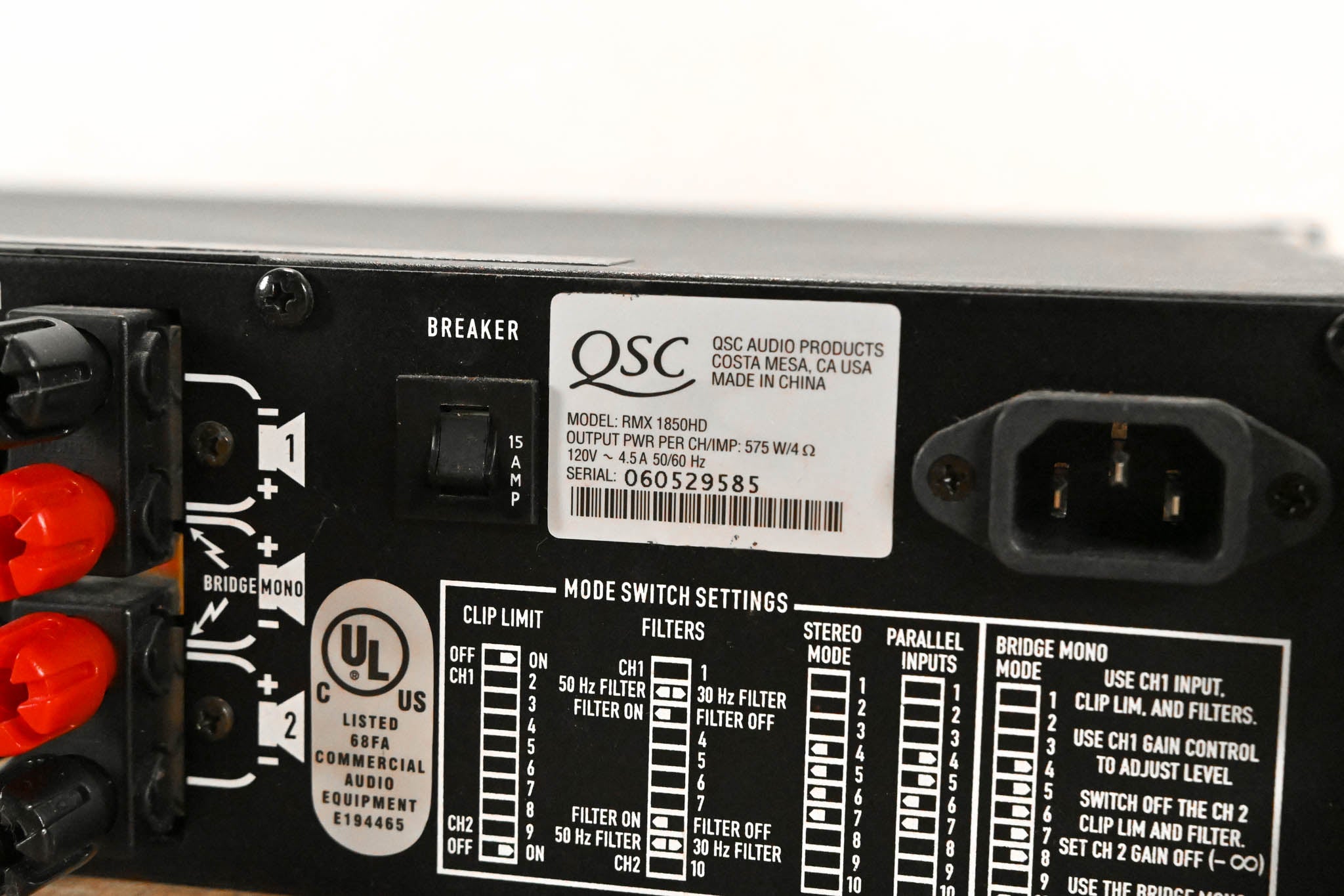 QSC RMX1850HD 2-Channel Power Amplifier
