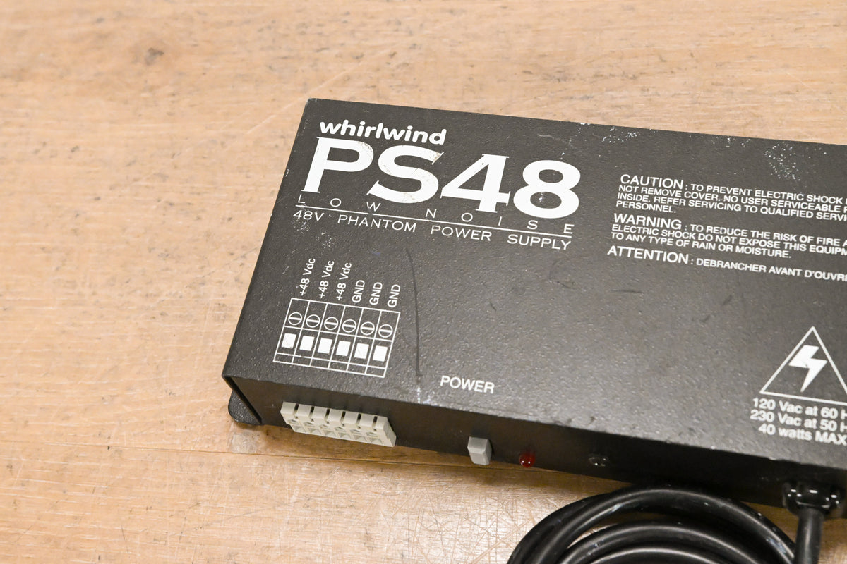 Whirlwind PS48 Low Noise 48v Phantom Power Supply
