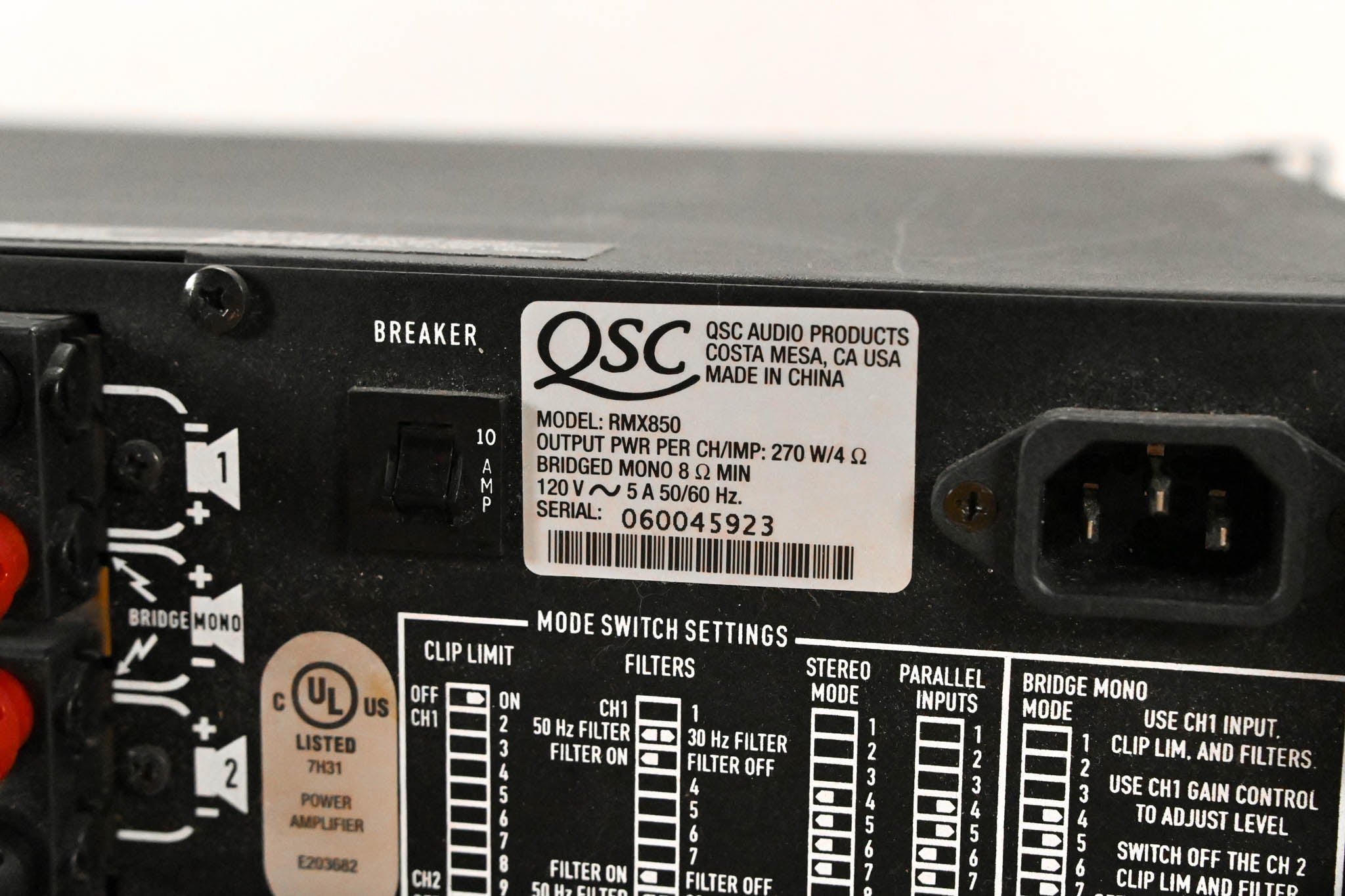 QSC RMX850 2-Channel Power Amplifier