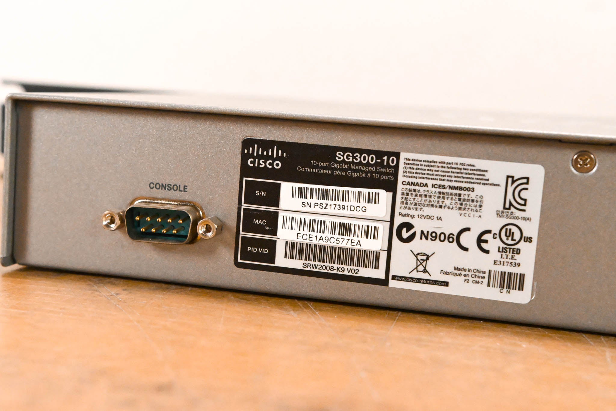 Cisco SG300-10 10-Port Gigabit Managed Switch (NO POWER SUPPLY)
