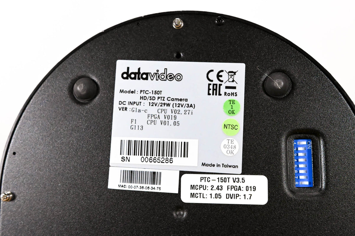 Datavideo PTC-150T HD/SD PTZ Video Camera with HDBaseT (NO POWER SUPPLY)
