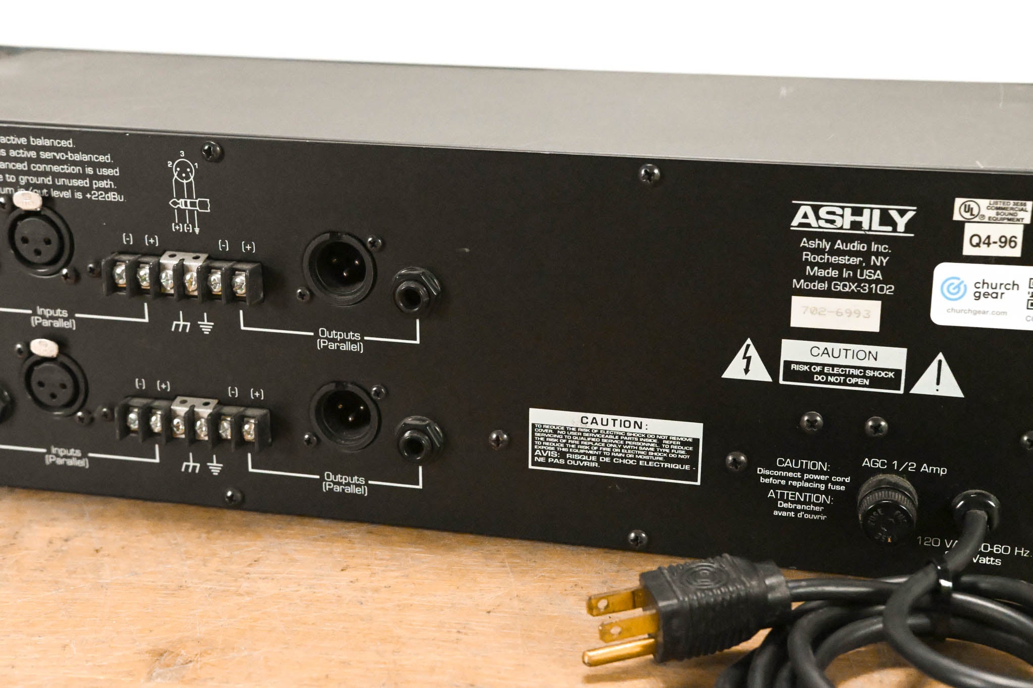 Ashly GQX-3102 2-Channel 31-Band Graphic Equalizer