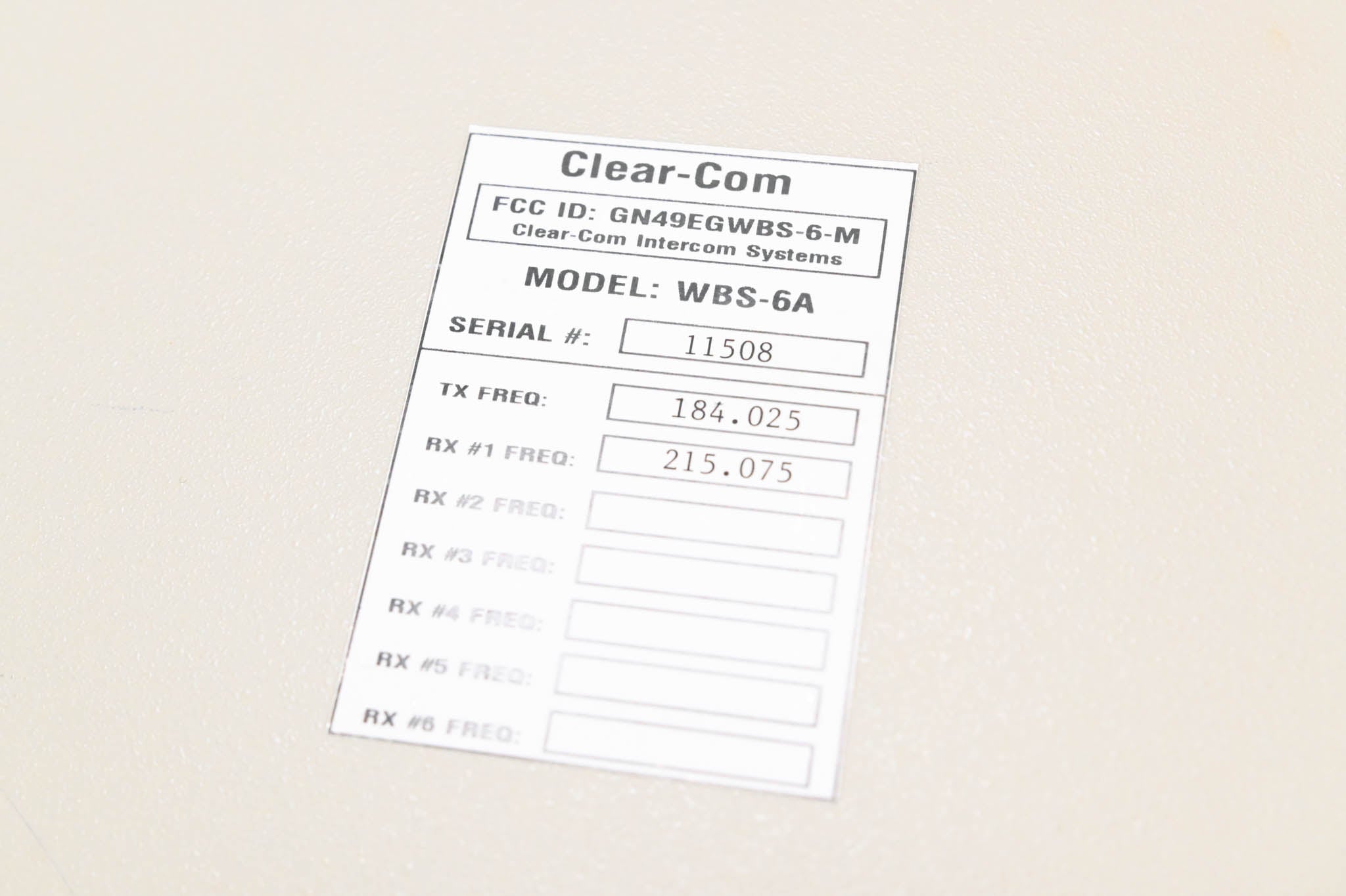 Clear-Com WBS-6A 6-Channel VHF Wireless Base Station