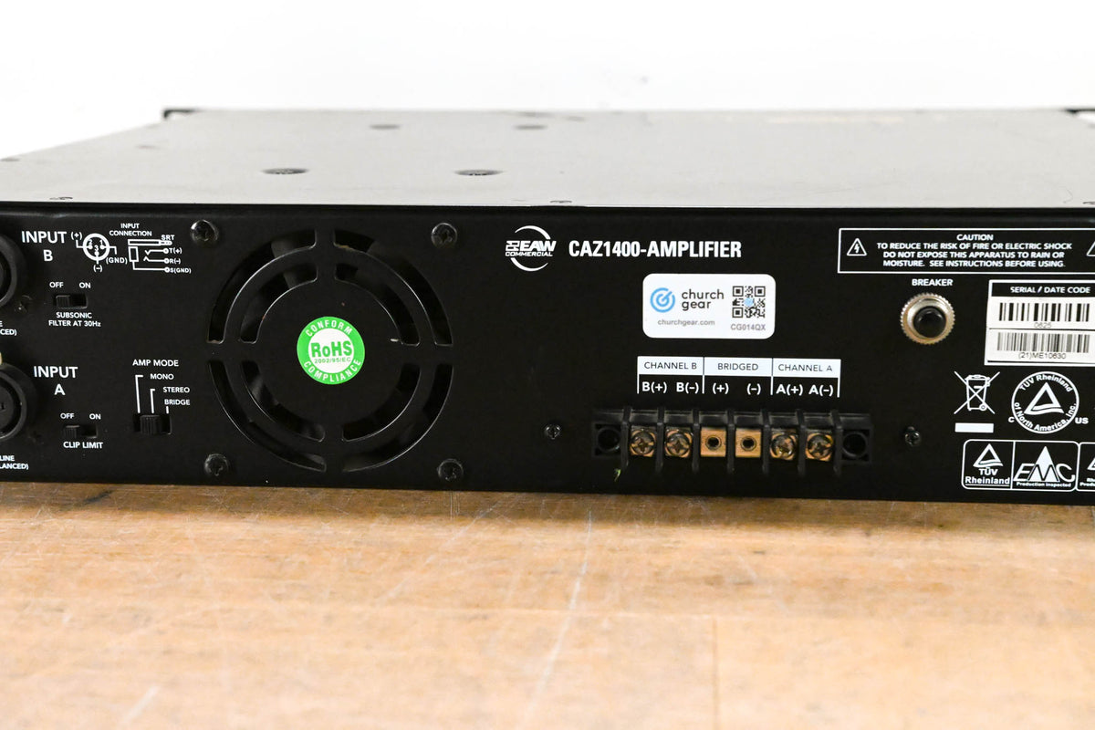 EAW CAZ1400 Stereo Power Amplifier (1400W at 4 Ohms Bridged)