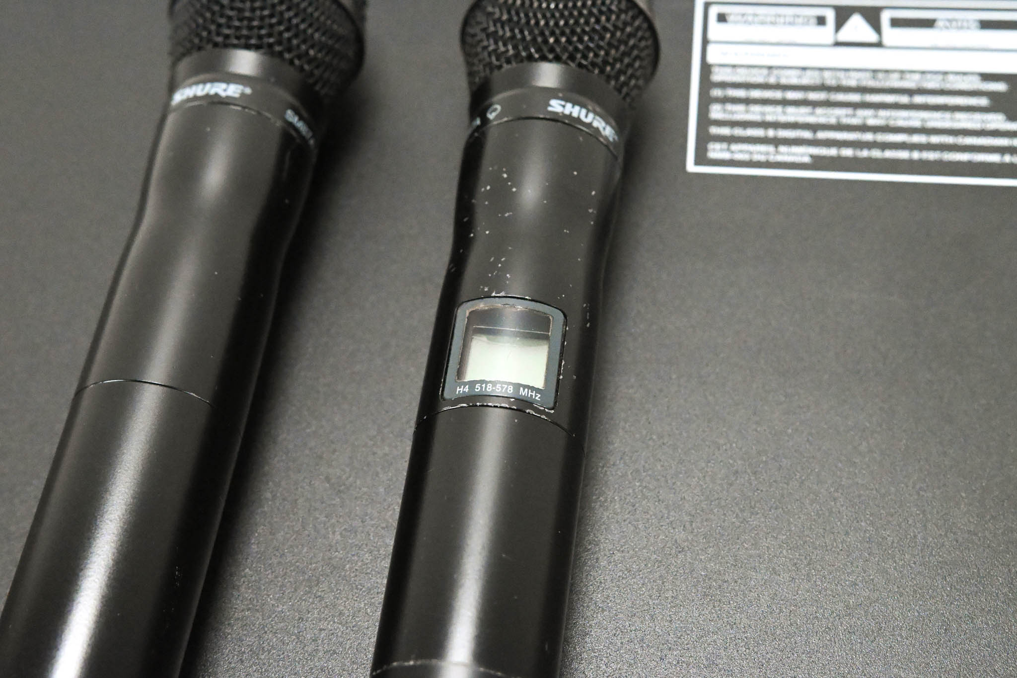 Shure UR4D Wireless Receiver w/ two UR2/SM87A Handheld Transmitters - H4
