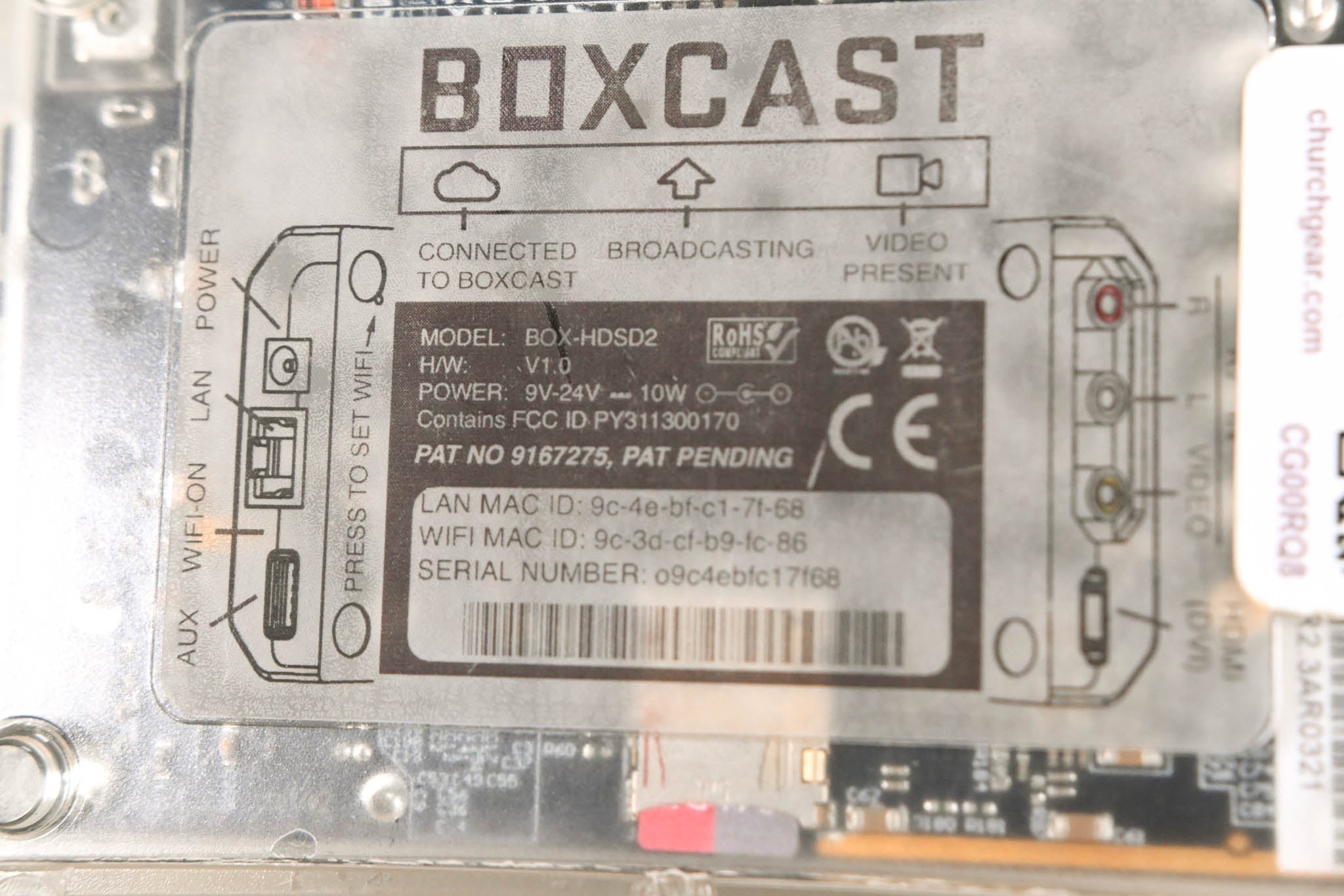 Boxcast BOX-HDSD2 HD Live Video Streaming Encoder (NO POWER SUPPLY)