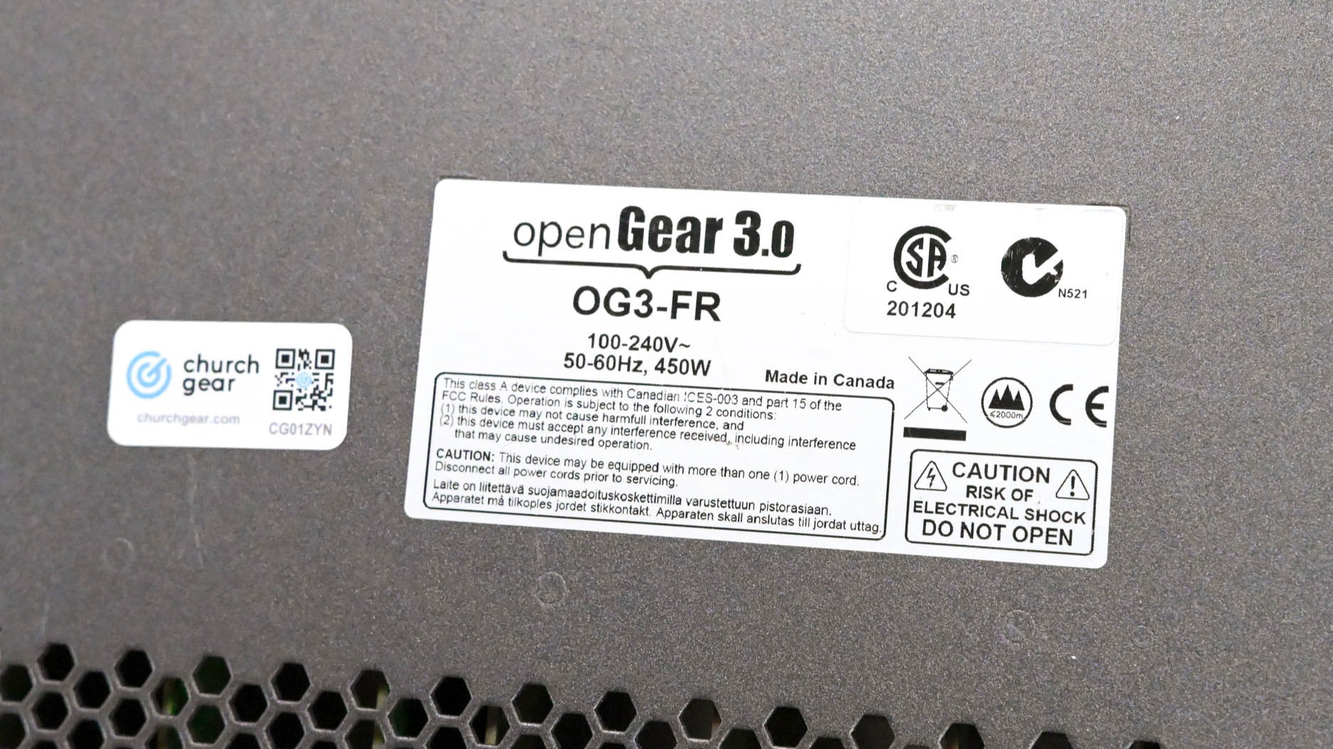 Ross OG3-FR 20-Slot openGear 3.0 Frame with Cards