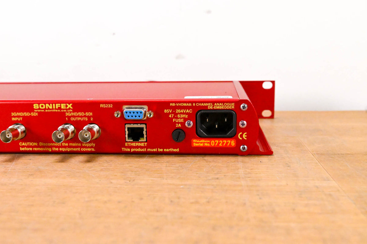 Sonifex RB-VHDMA8 3G/HD/SD-SDI De-Embedder w/ 8-Channel Analog Outputs