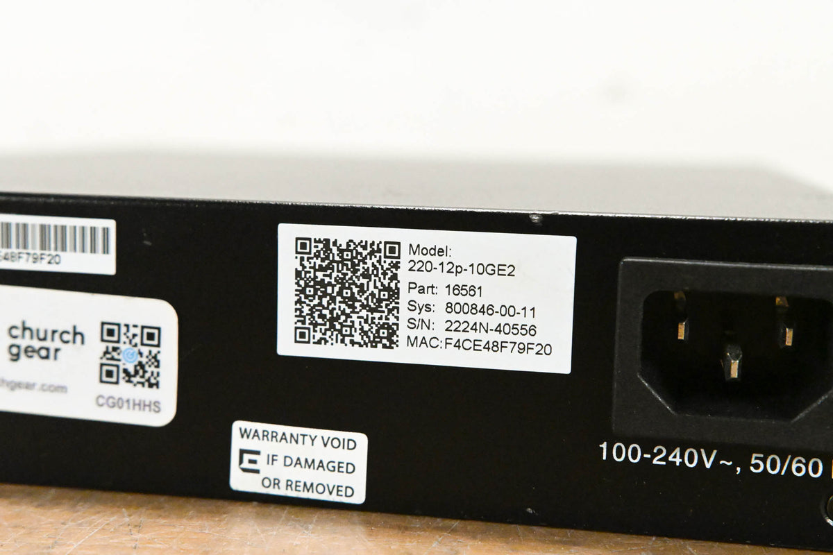 Extreme Networks 220-12P-10GE2 12-Port PoE+ 10 Gigabit Ethernet Switch