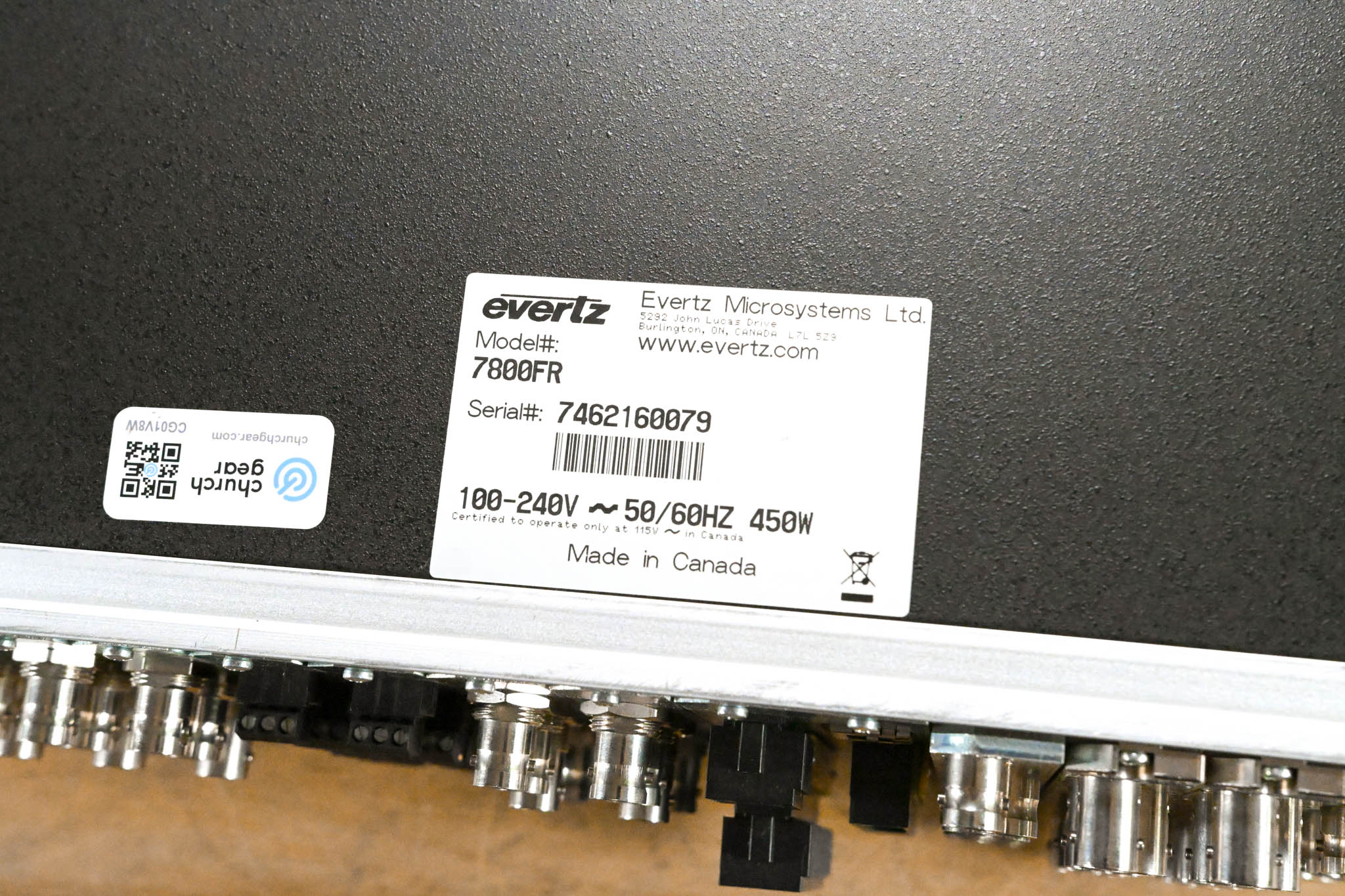 Evertz 7800FR 3RU Rackmount MultiFrame with Cards