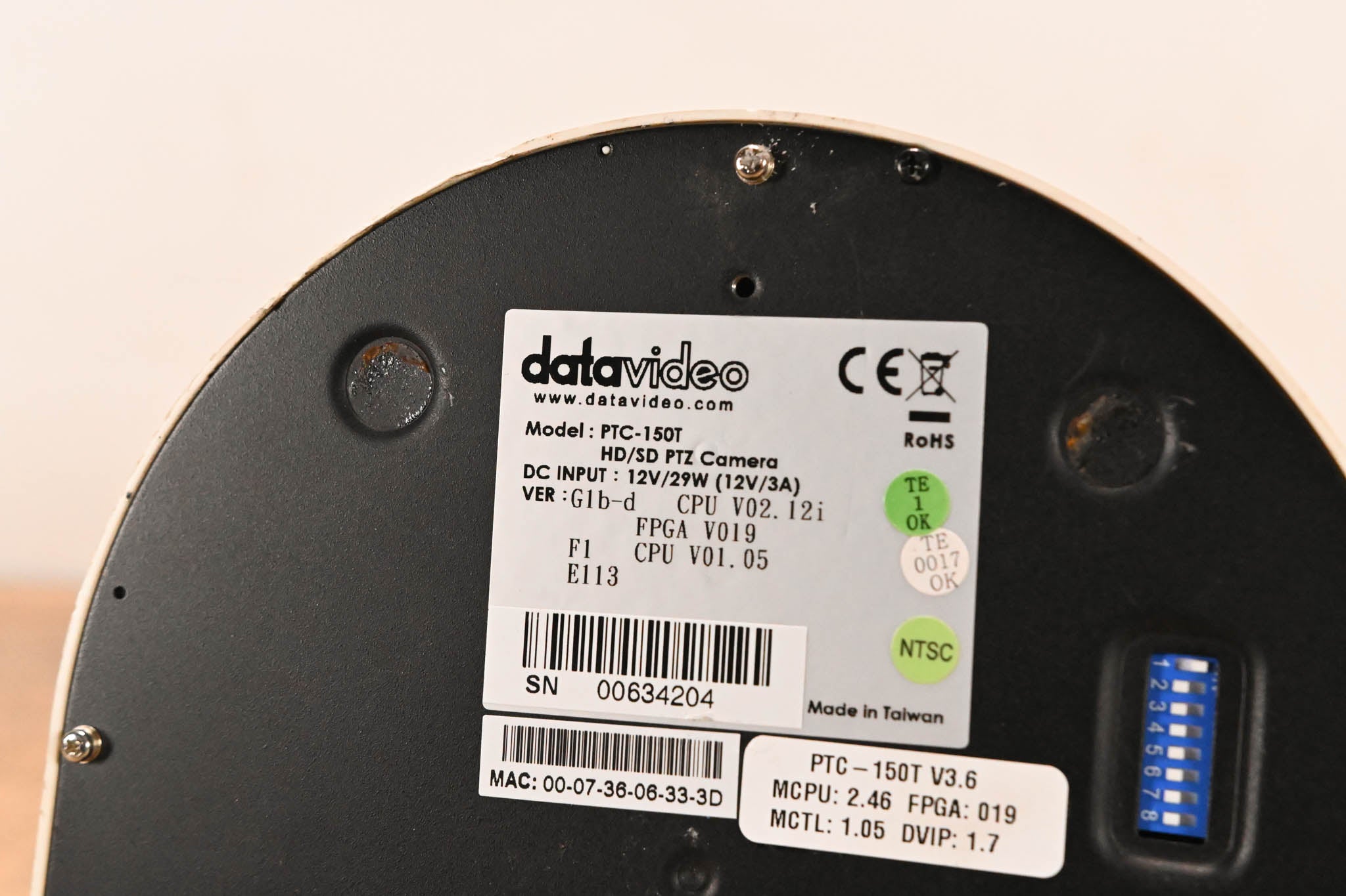 Datavideo PTC-150T HD/SD PTZ Video Camera with HDBaseT (NO POWER SUPPLY)