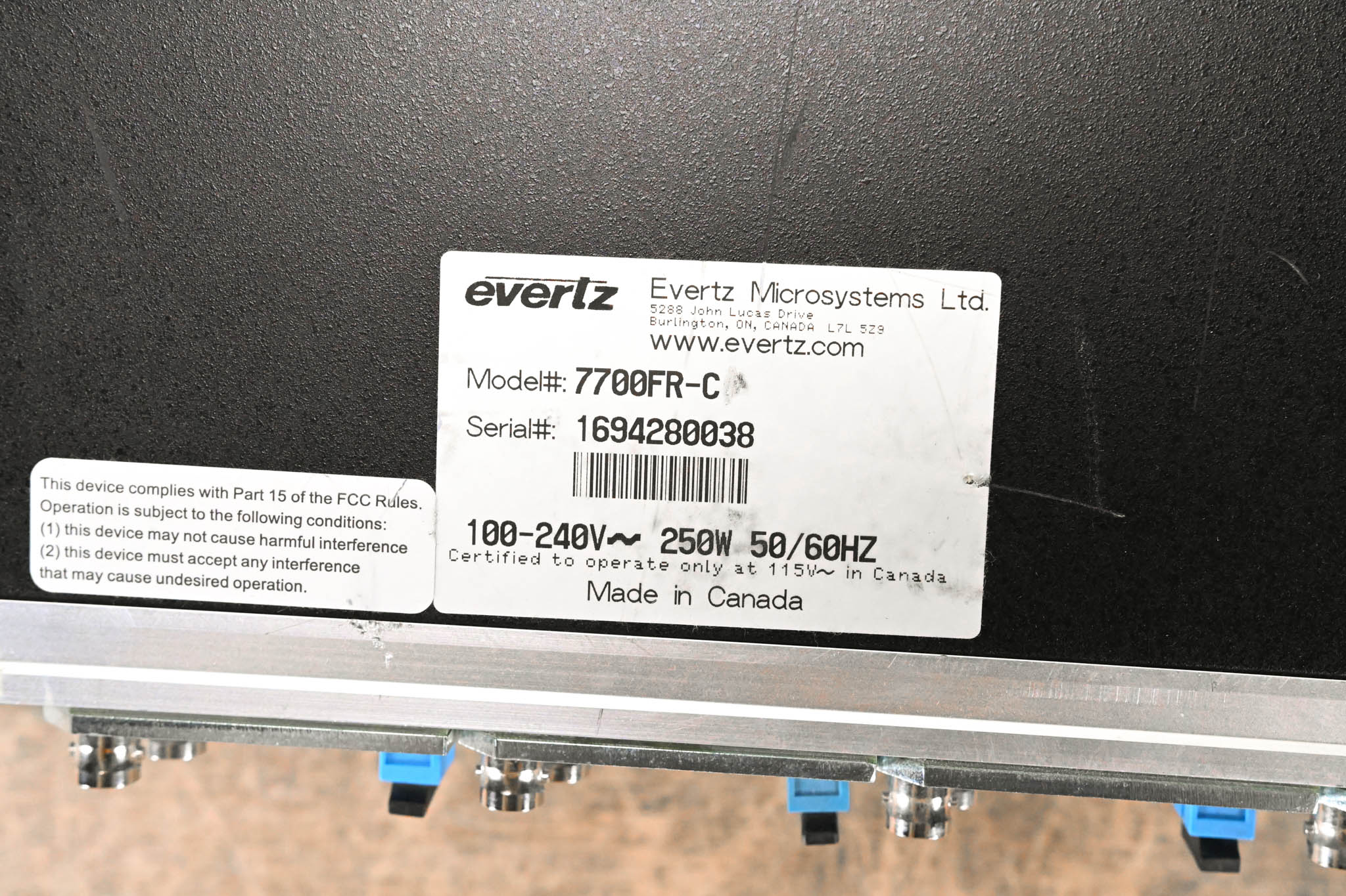 Evertz 7700FR-C MultiFrame Chassis