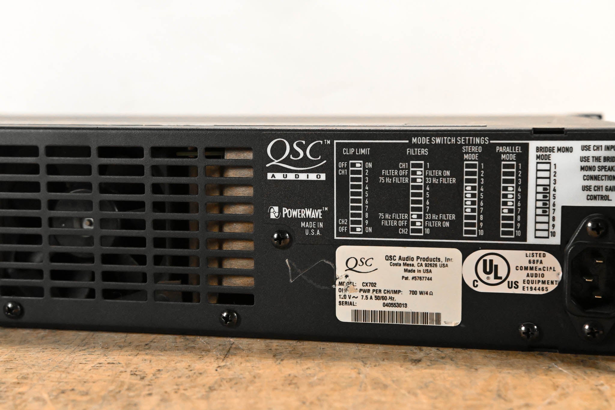 QSC CX702 2-Channel 700W Power Amplifier
