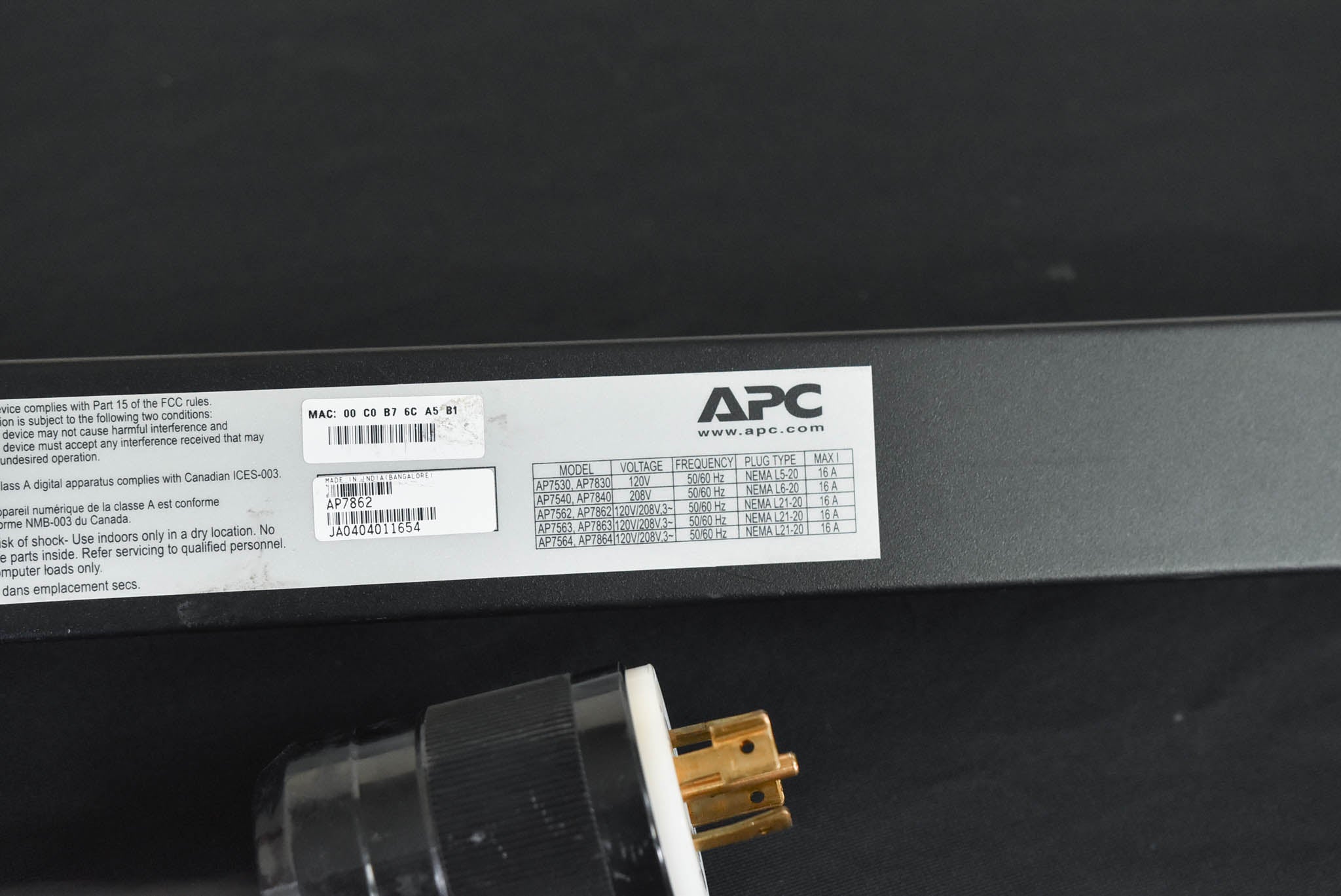 APC AP7862 Metered Rack PDU
