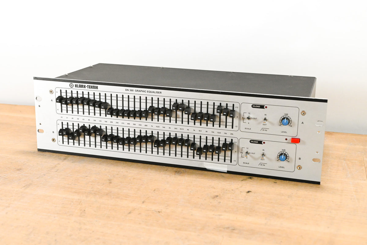 Klark Teknik DN360 2-Channel 30-Band 1/3 Octave Analog Graphic Equalizer