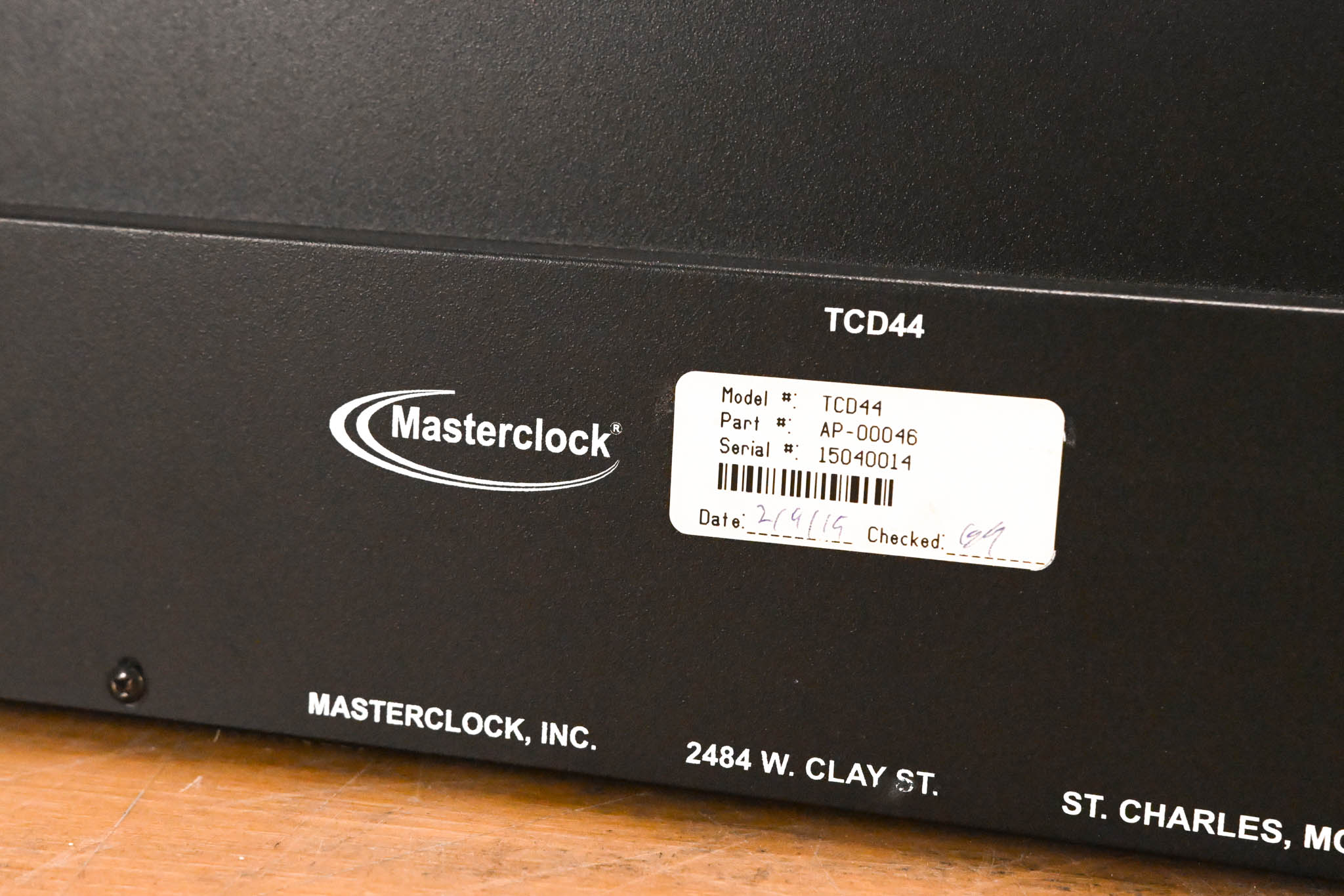 Masterclock TCD44 Time Code Display Studio Clock (NO POWER SUPPLY)