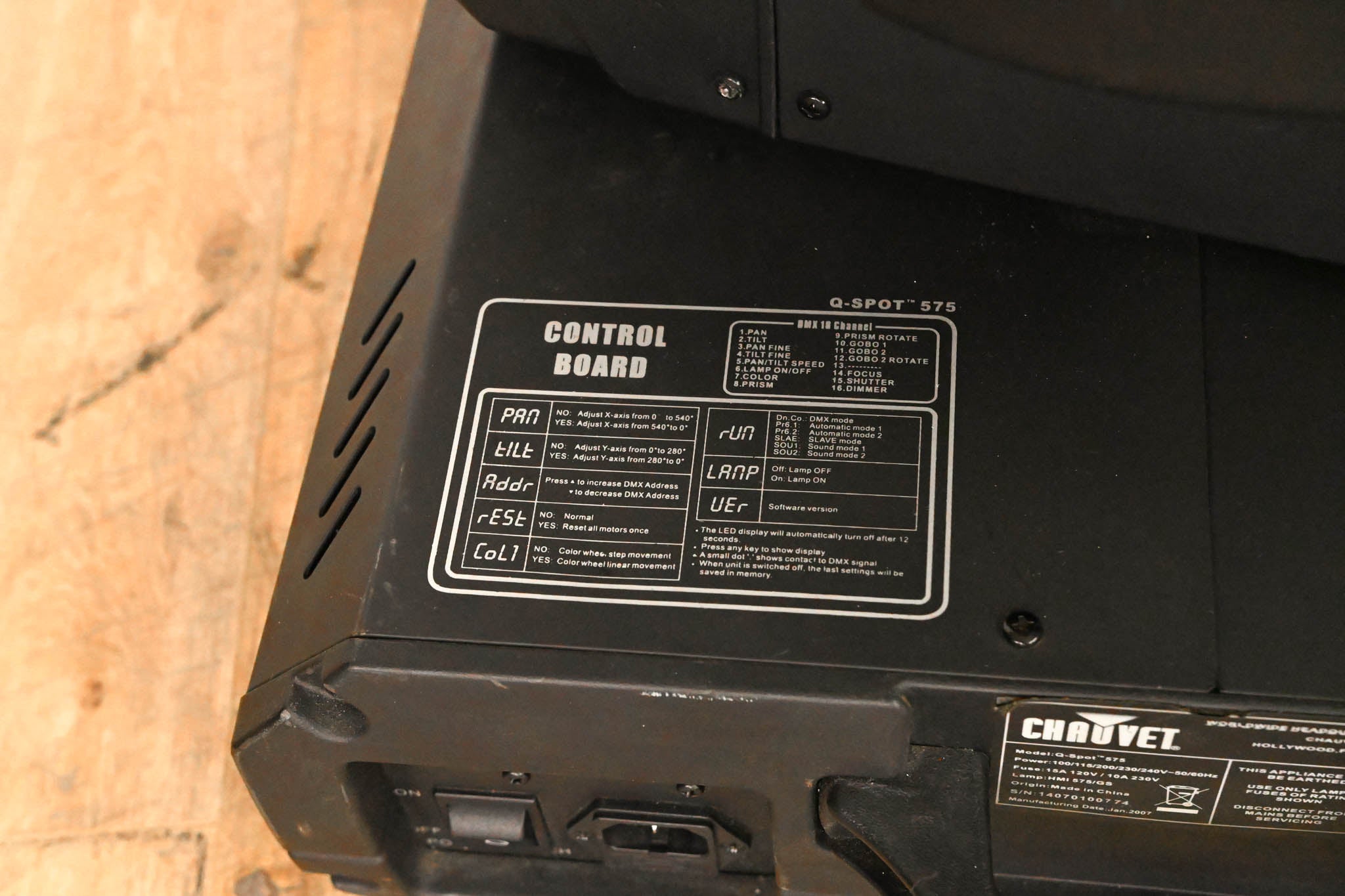 Chauvet Q-Spot 575 DMX Moving Yoke Lighting Fixture