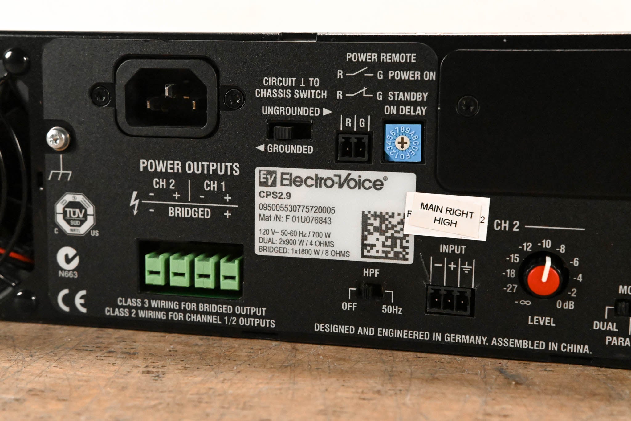 Electro-Voice (EV) CPS2.9 2-Channel Power Amplifier