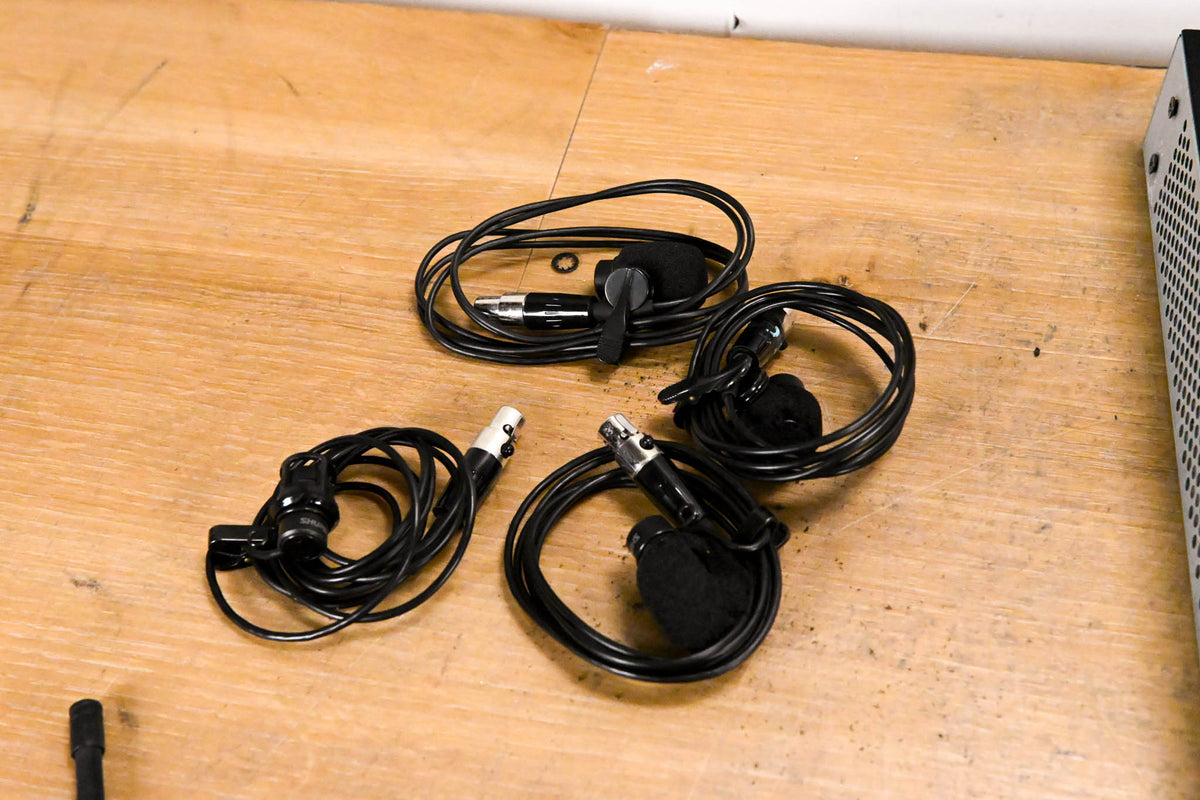 Shure ULXD4Q Receiver w/ 4 Handhelds + 4 Packs + 4 Lav Mics - L50 Band