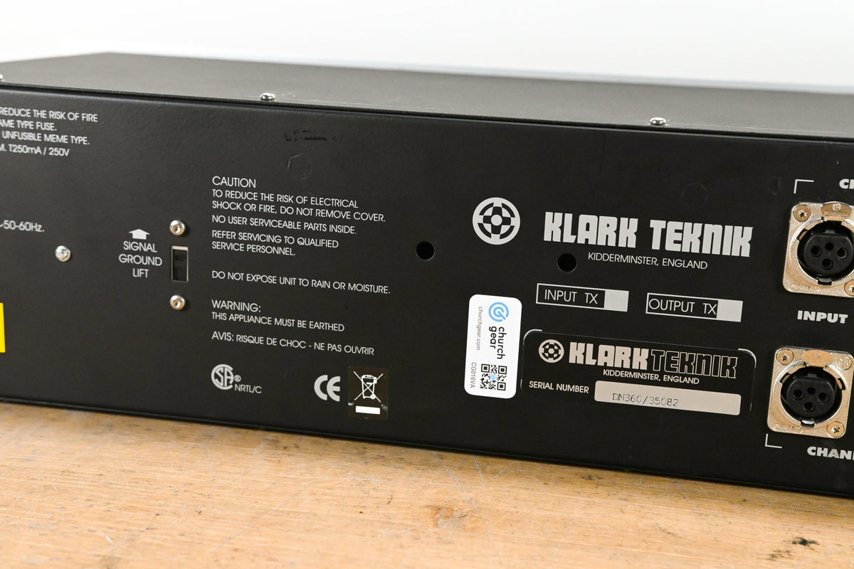 Klark Teknik DN360 2-Channel 30-Band 1/3 Octave Analog Graphic Equalizer