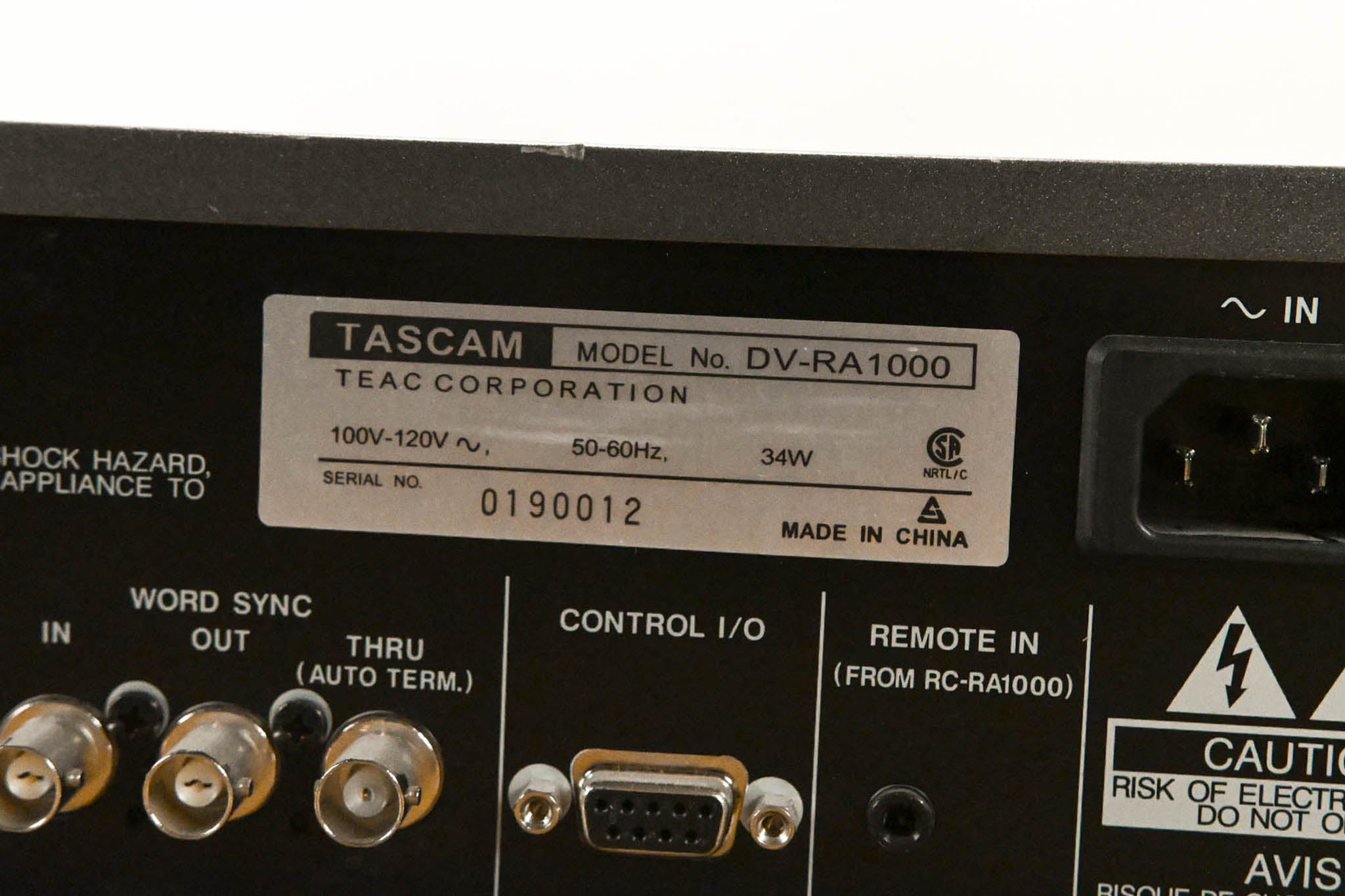 TASCAM DV-RA1000 High-Resolution DVD Master Recorder