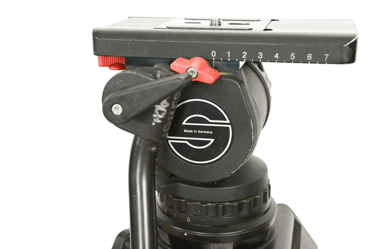 Sachtler DV-12 Fluid Head w/ Speed Lock CF Tripod & Mid-Level Spreader