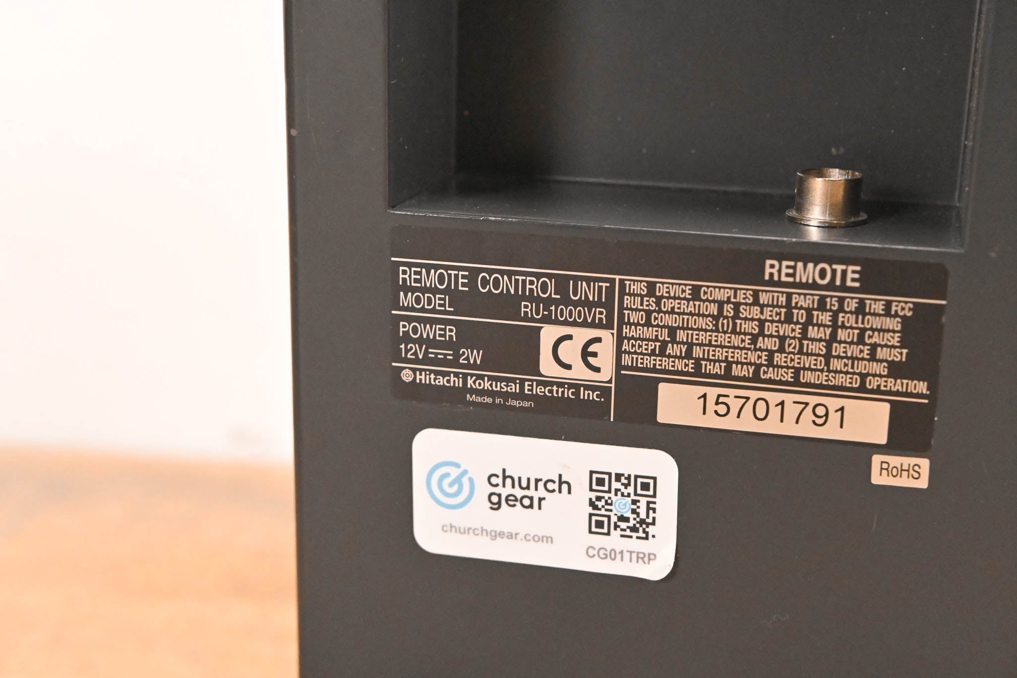 Hitachi RU-1000VR Remote Control Panel