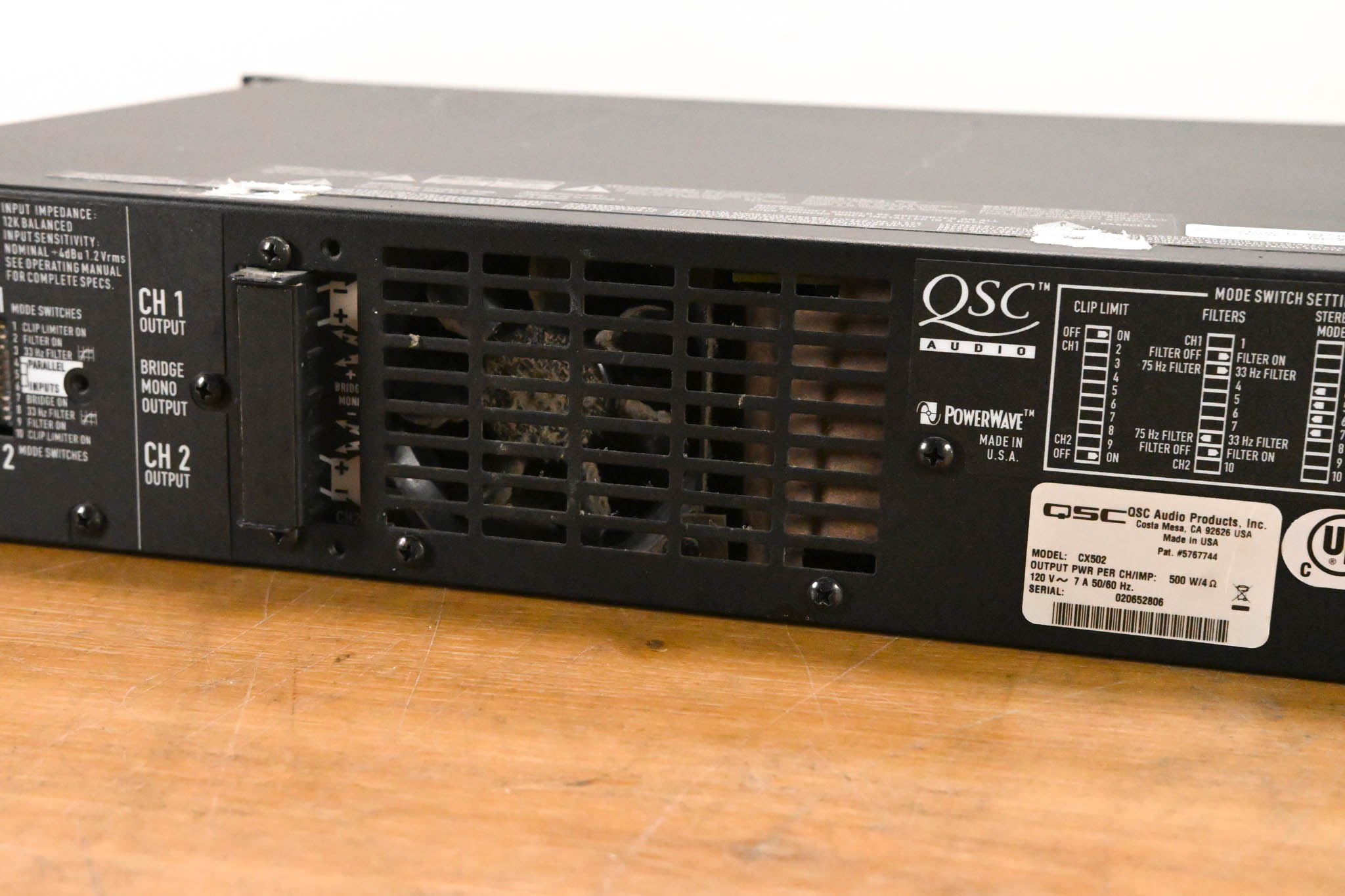 QSC CX502 2-Channel Power Amplifier