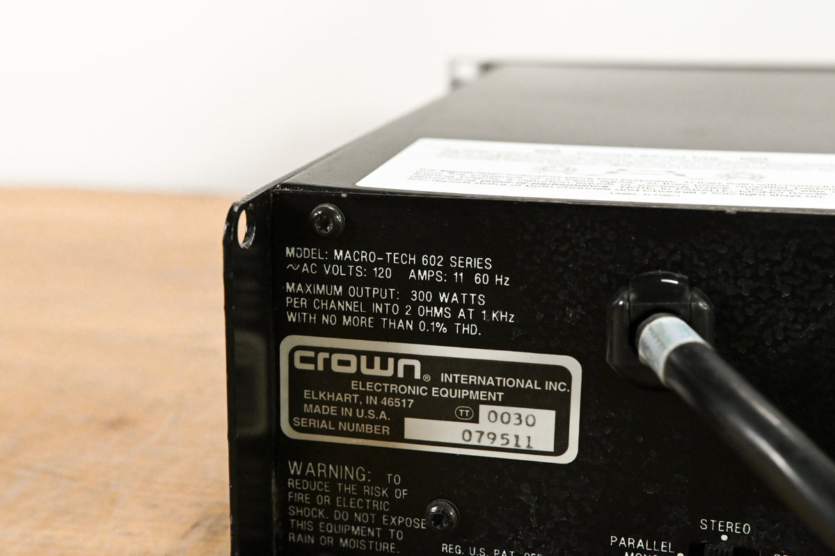 Crown Macro-Tech 602 2-Channel Power Amplifier