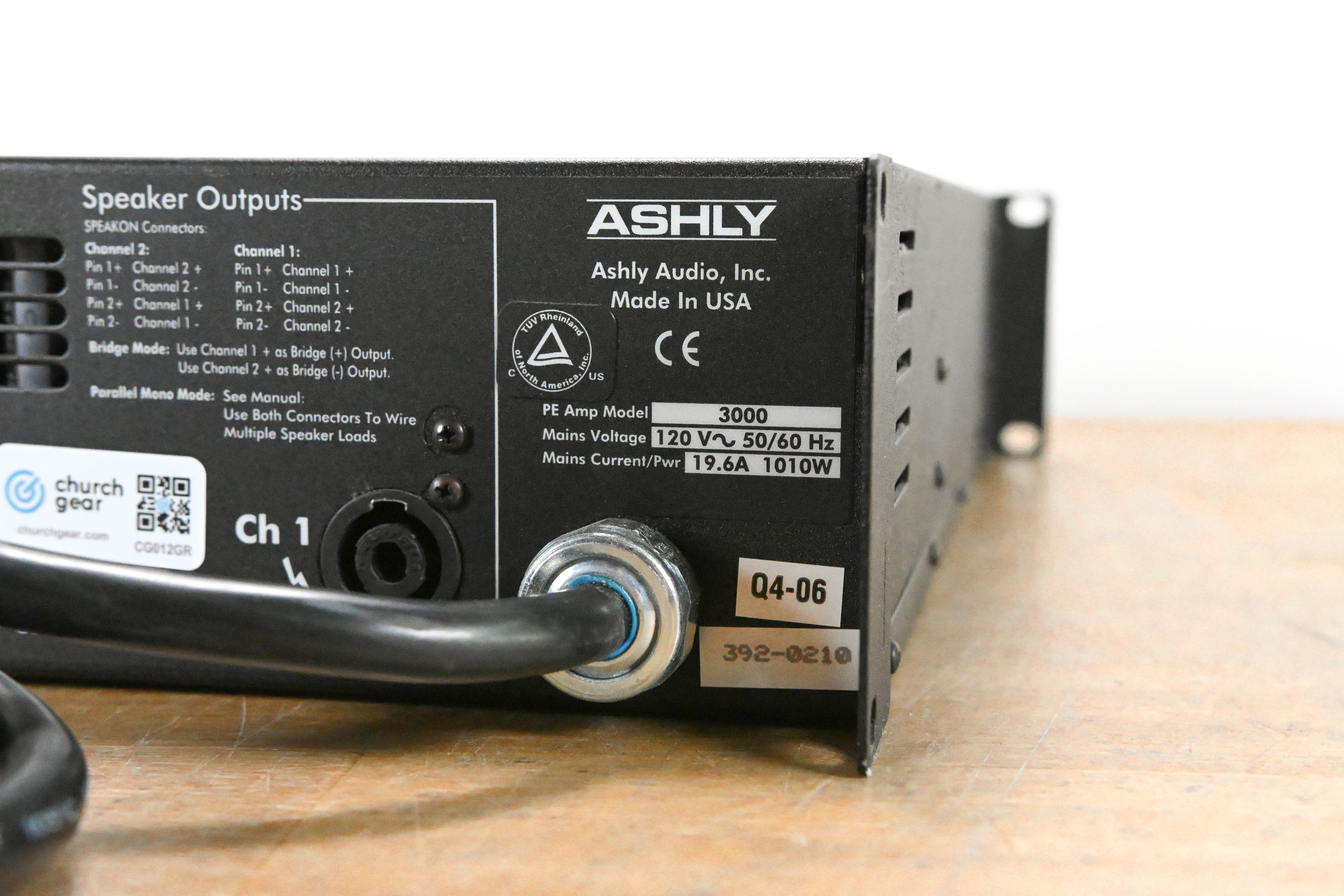 Ashly PE-3000 2-Channel Protea-Enabled 1500W Power Amplifier