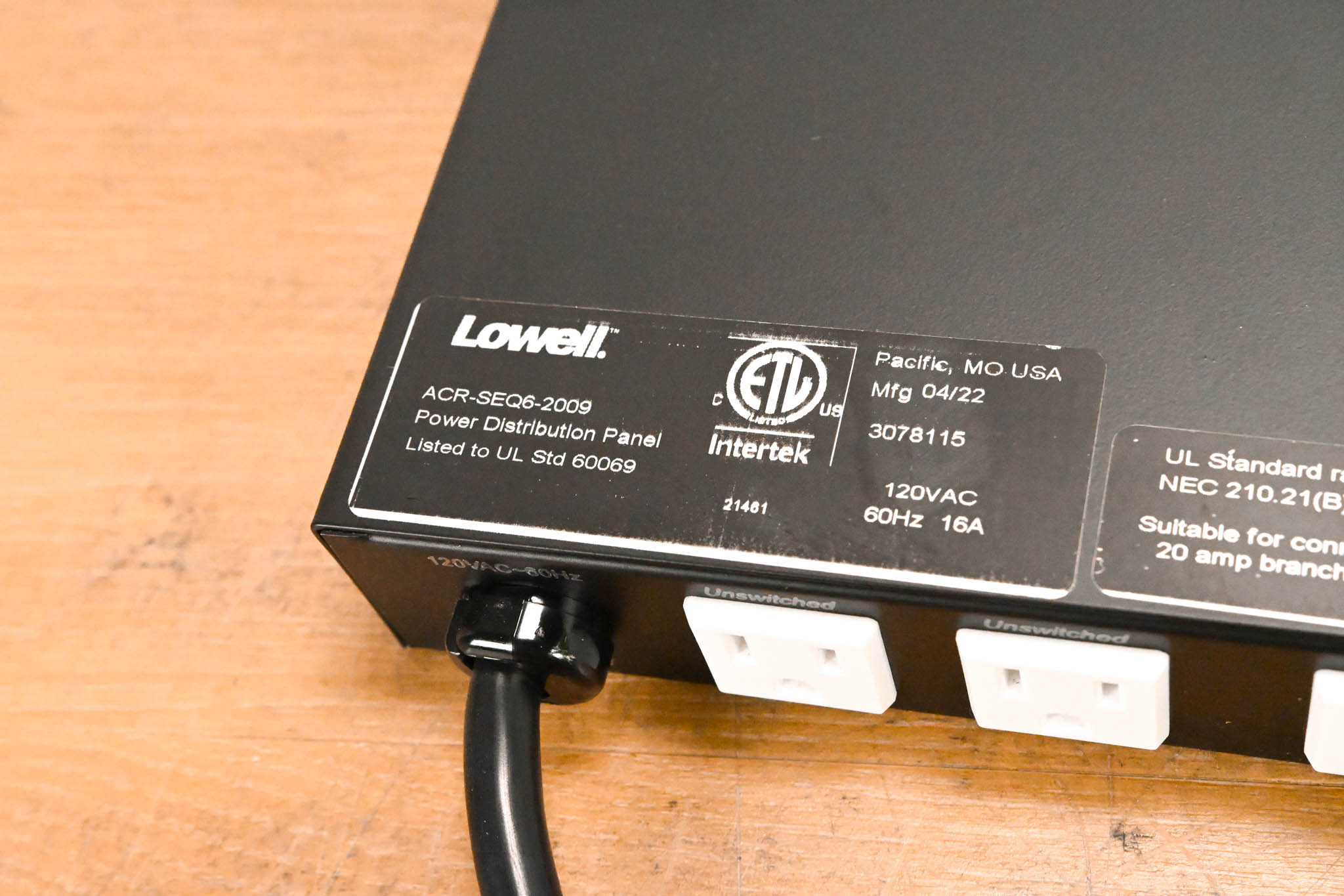 Lowell ACR-SEQ6-2009 15A Rackmount Power Sequencer w/ 9 Outlets & RPC