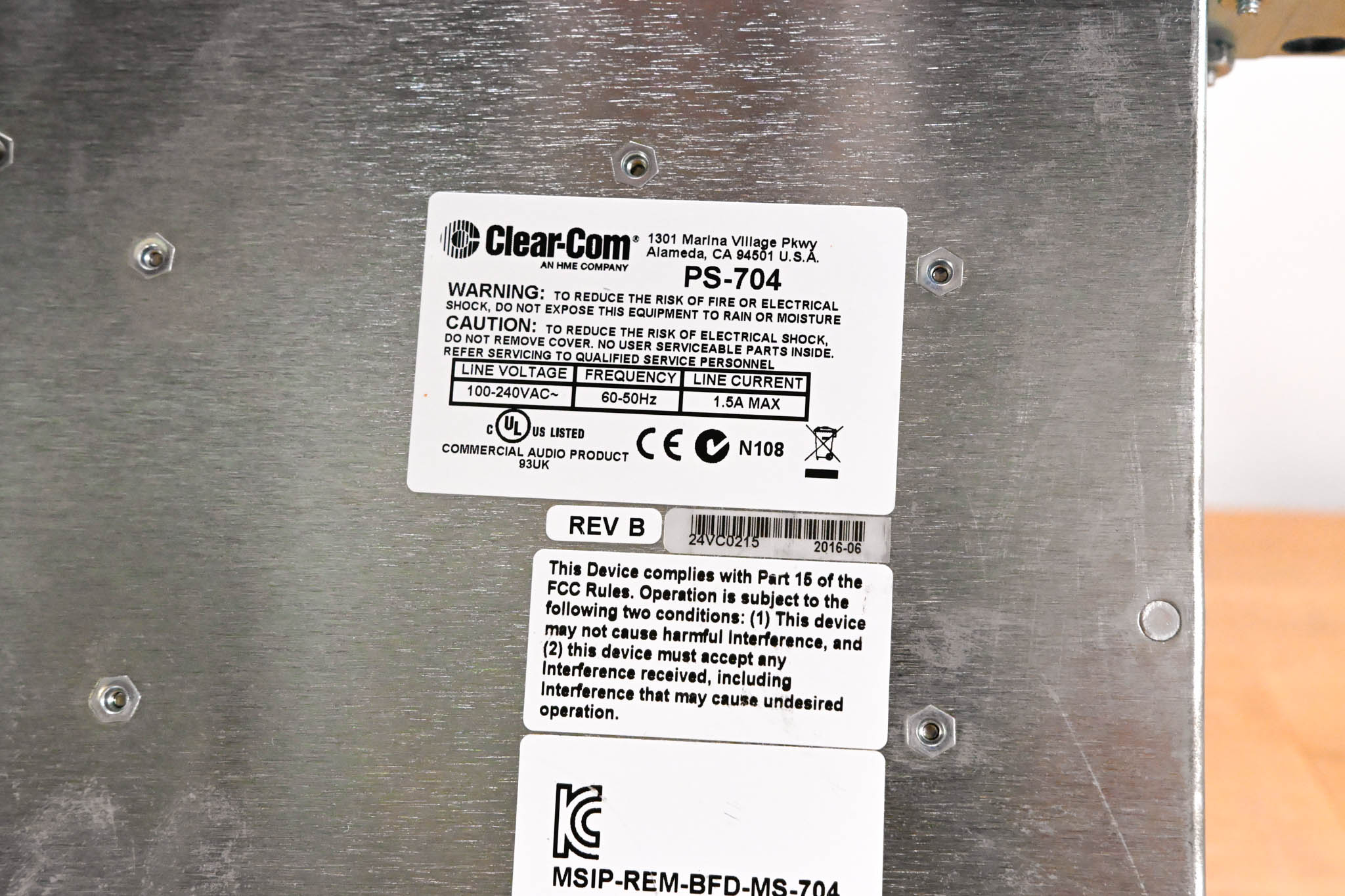 Clear-Com Encore PS-704 4-Channel Intercom Power Supply