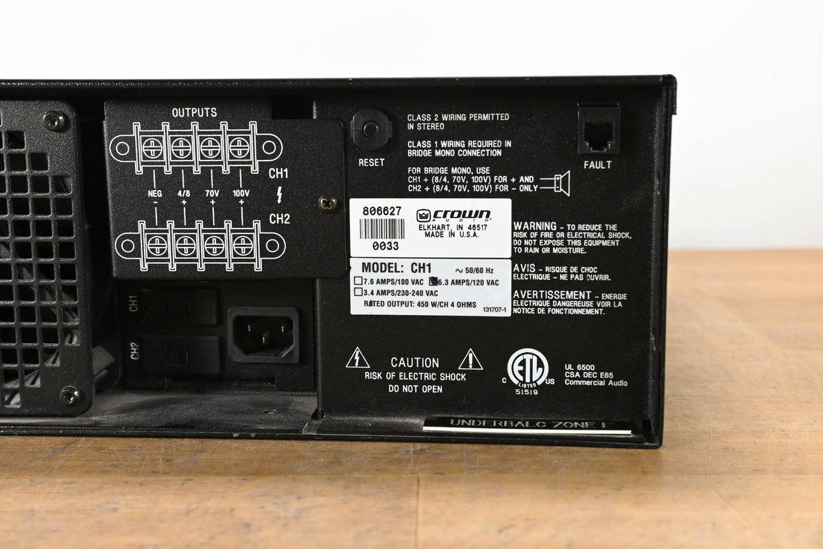 Crown CH1 Contractor Series 2-Channel Power Amplifier