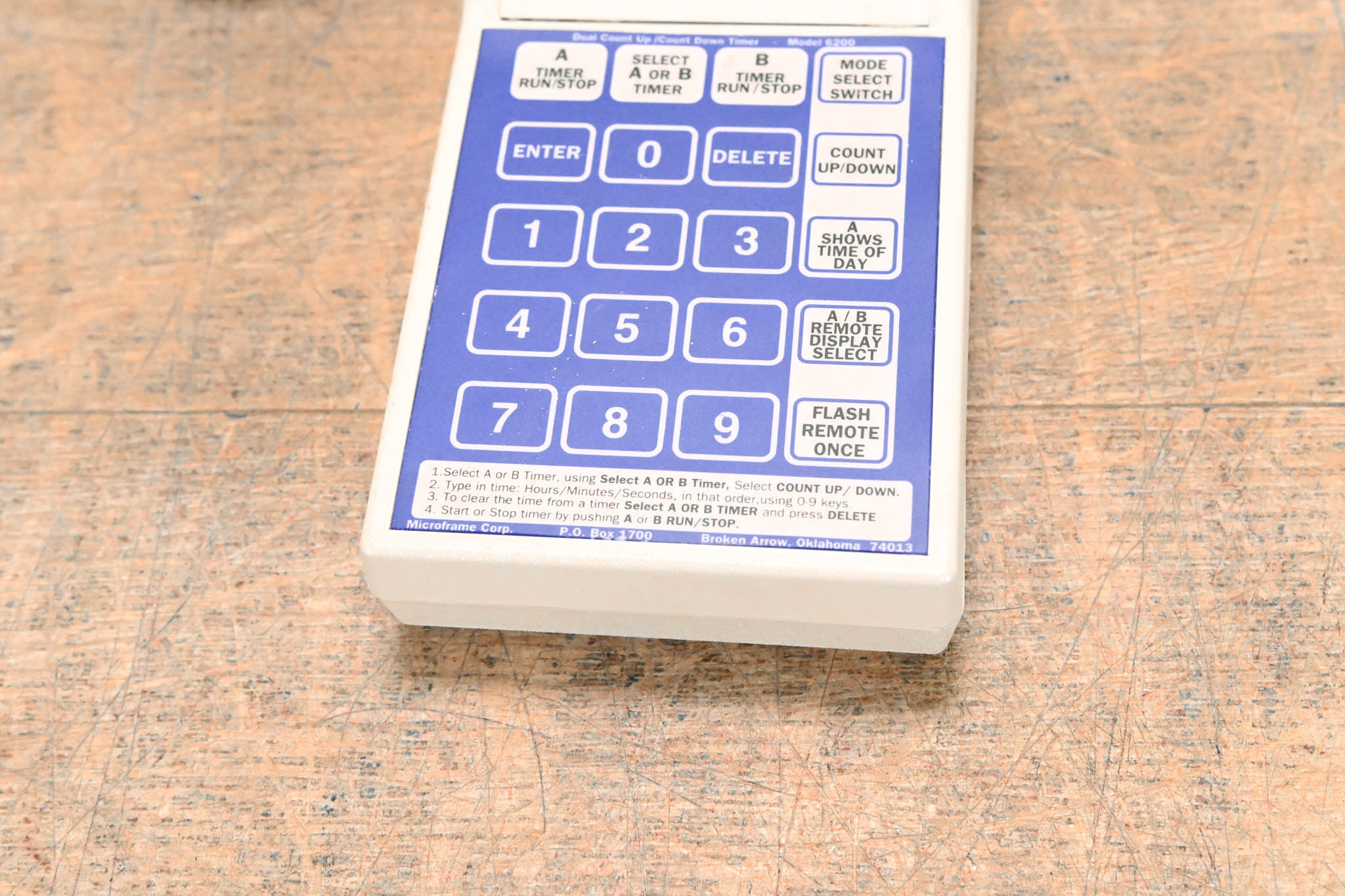 Microframe Model 6200 Timer Keypad