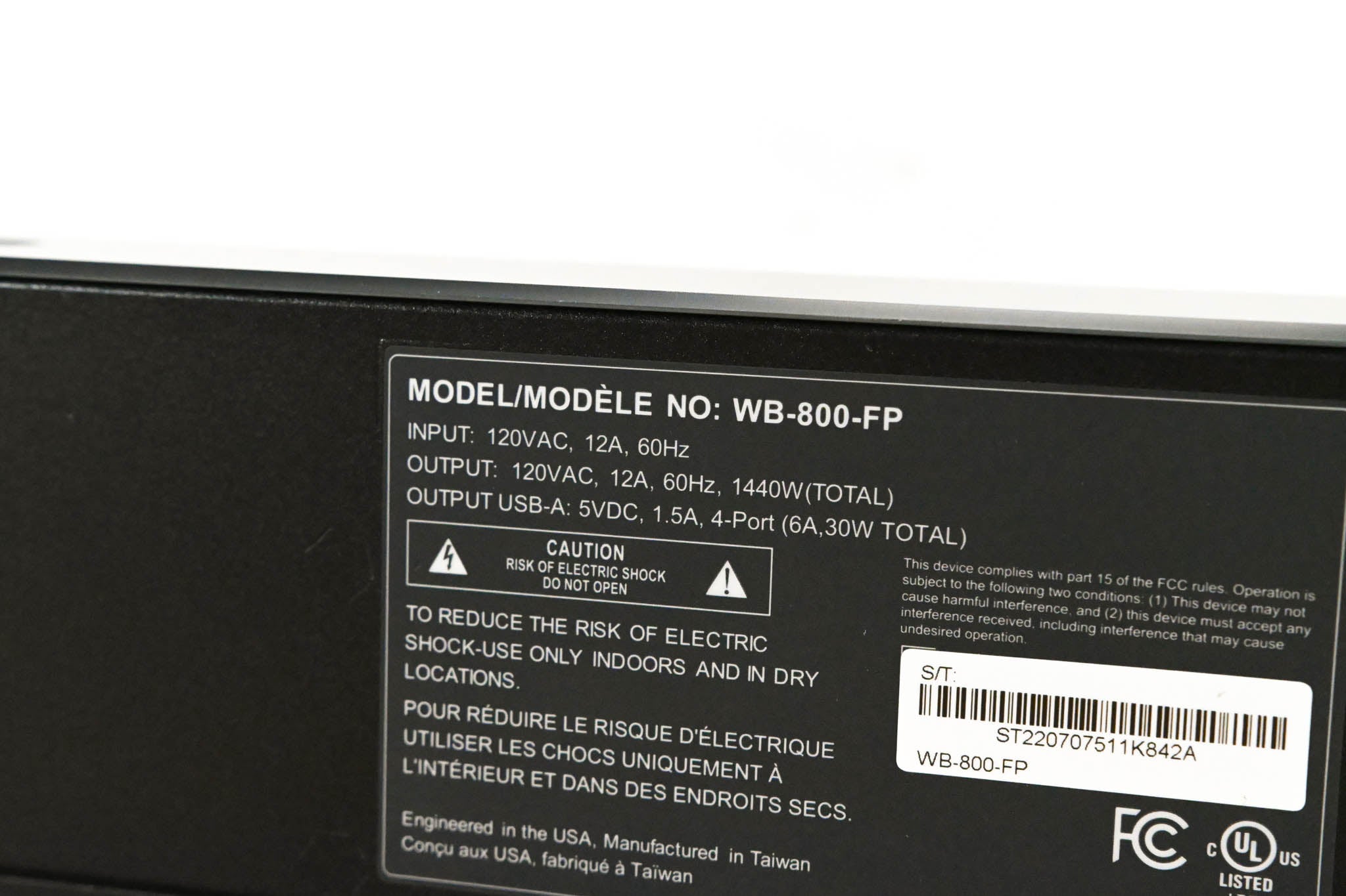 WattBox WB-800-FP Rack Mountable Faceplate Display