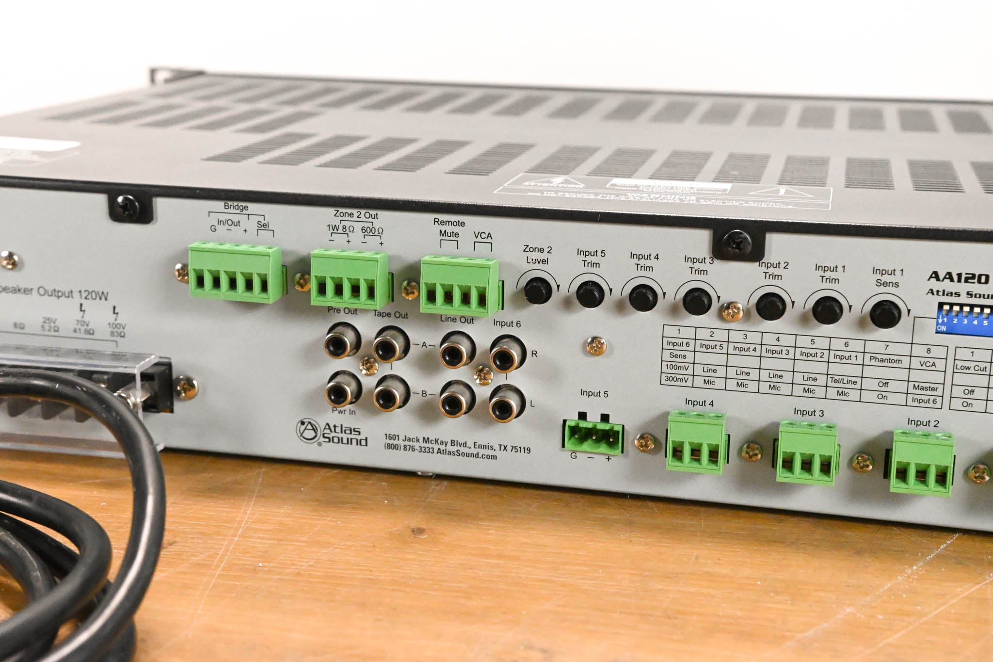 Atlas Sound AA120 6-Channel 120W Mixer Amplifier