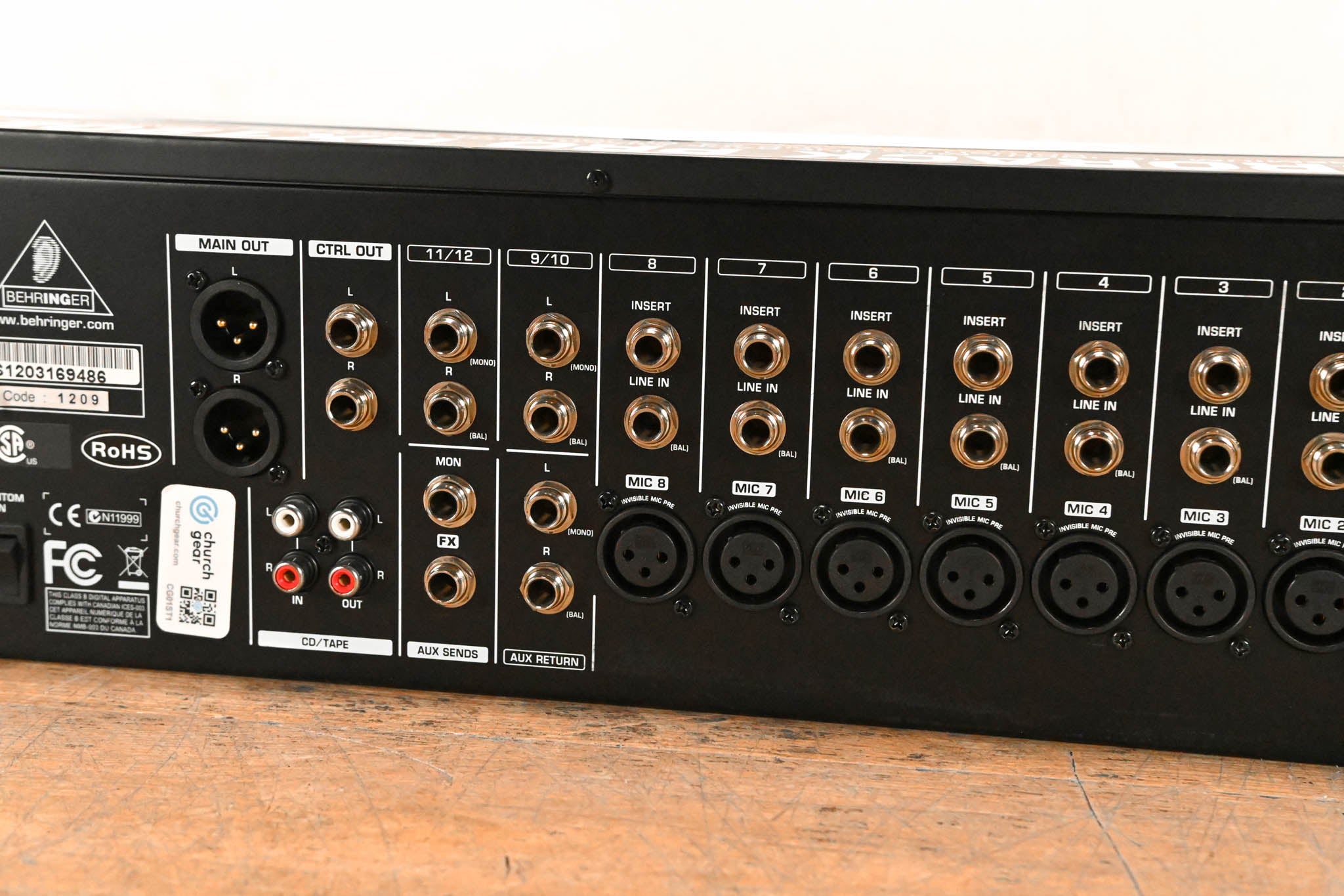 Behringer EURORACK PRO RX1202FX 12-Input Mic/Line Rack Mixer