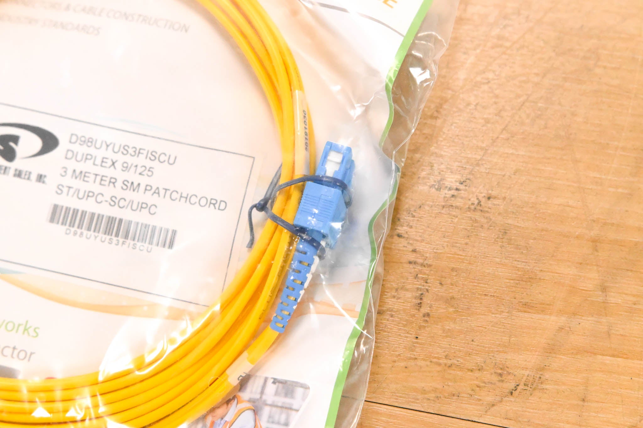 FIS ST/UPC-SC/UPC Duplex Single Mode Fiber Cable - 3m