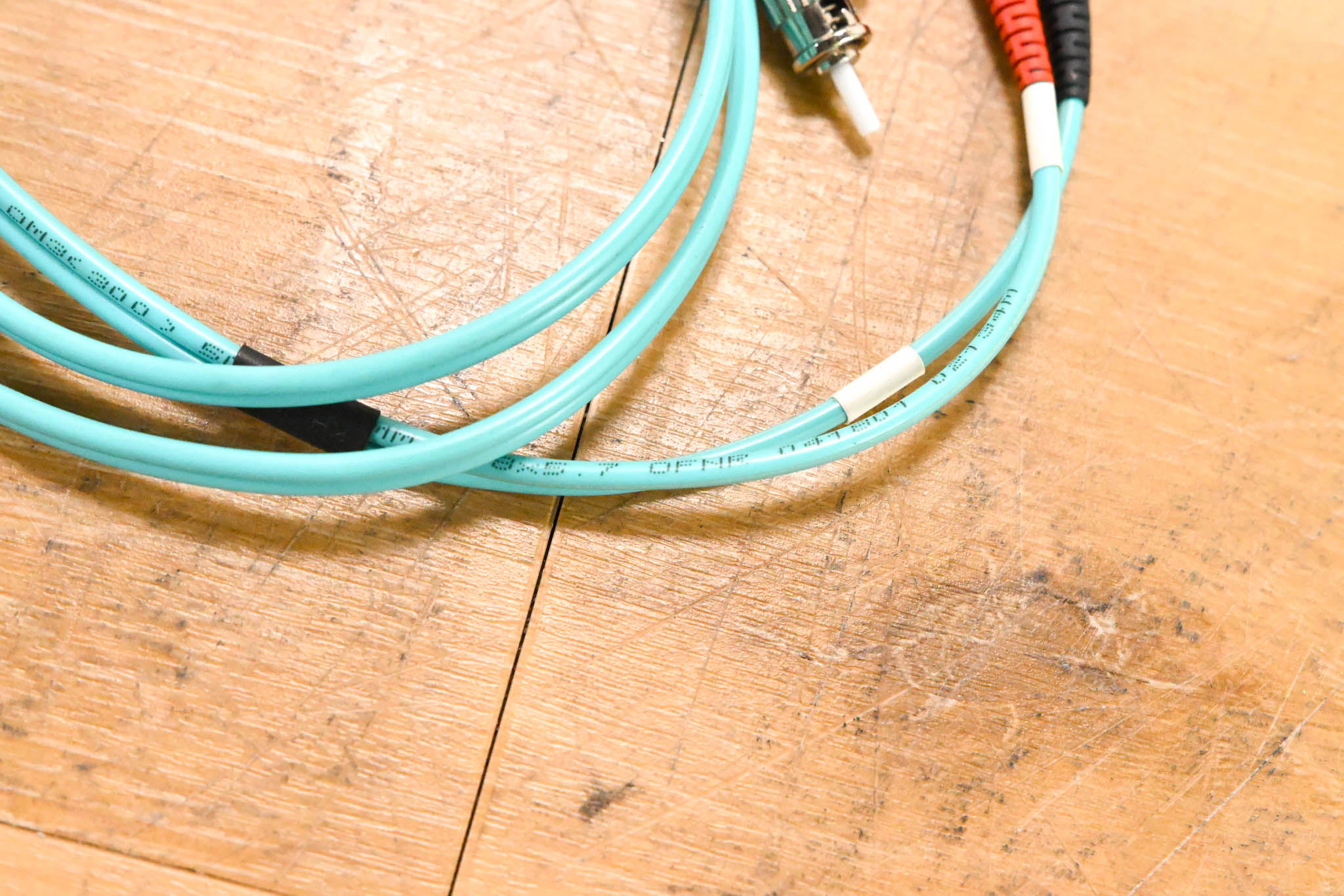 Unbranded ST-ST Duplex OM3 Multimode Fiber Optic Cable - 3'