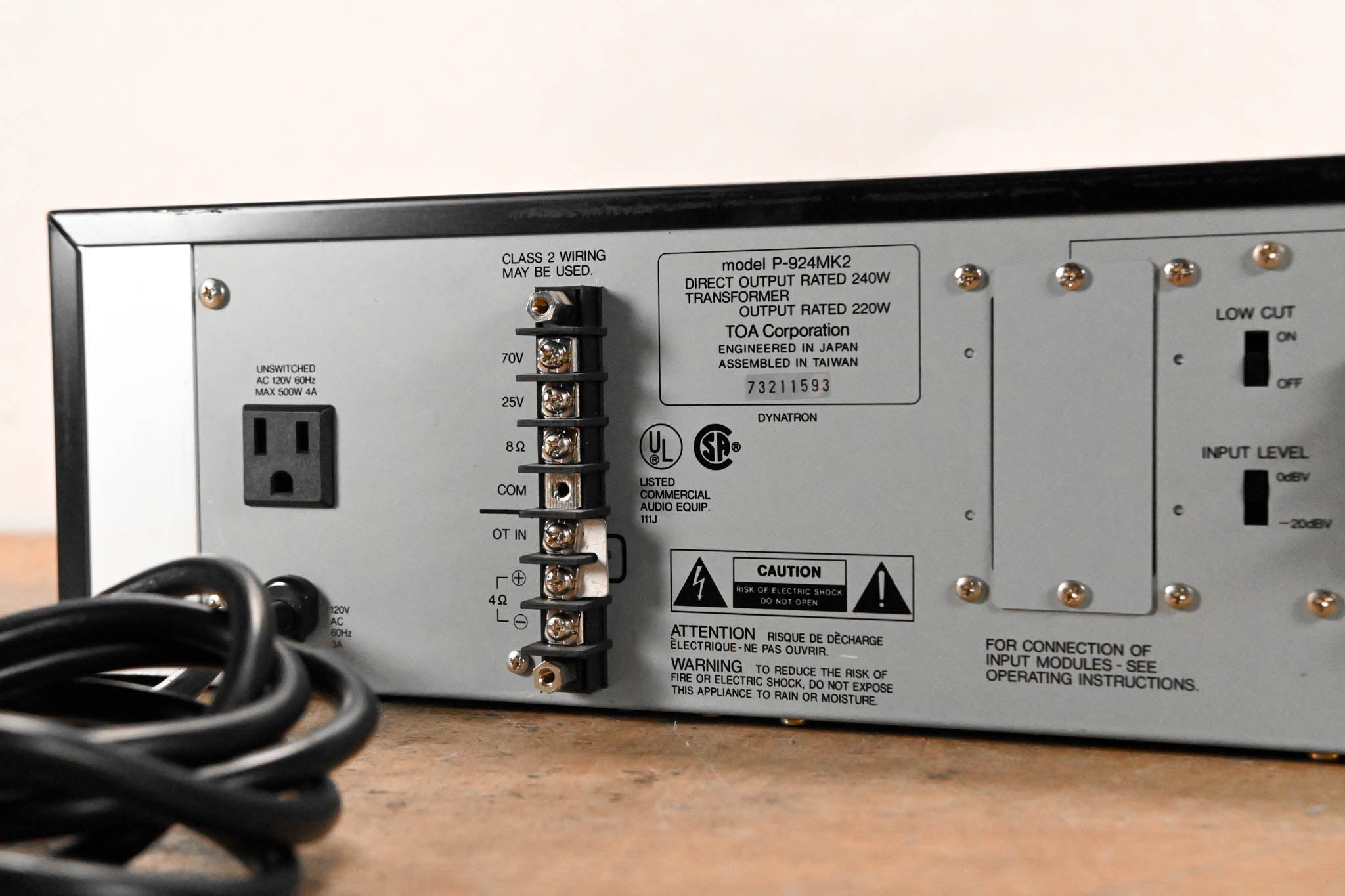 TOA P-924MK2 240W Single-Channel Modular Power Amplifier