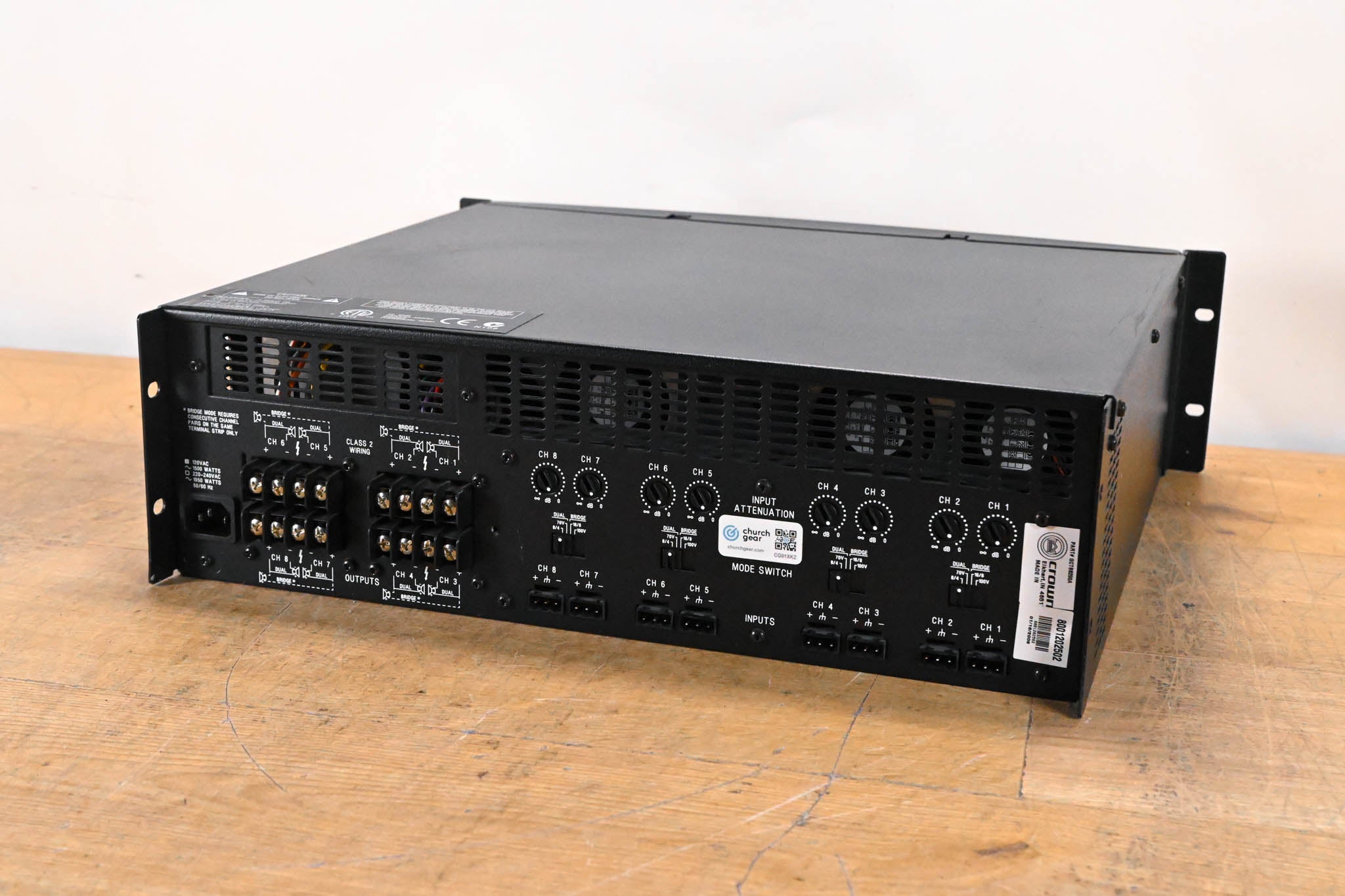 Crown CTs 8200 200W 8-Channel Power Amplifier